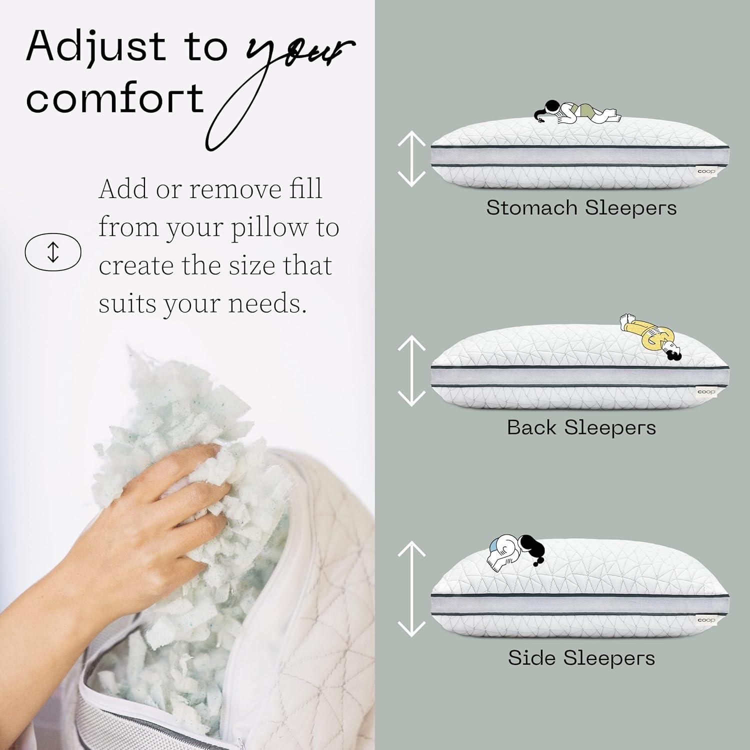 Almohada Coop Home Goods Eden Queen Ajustable Viscoelástica