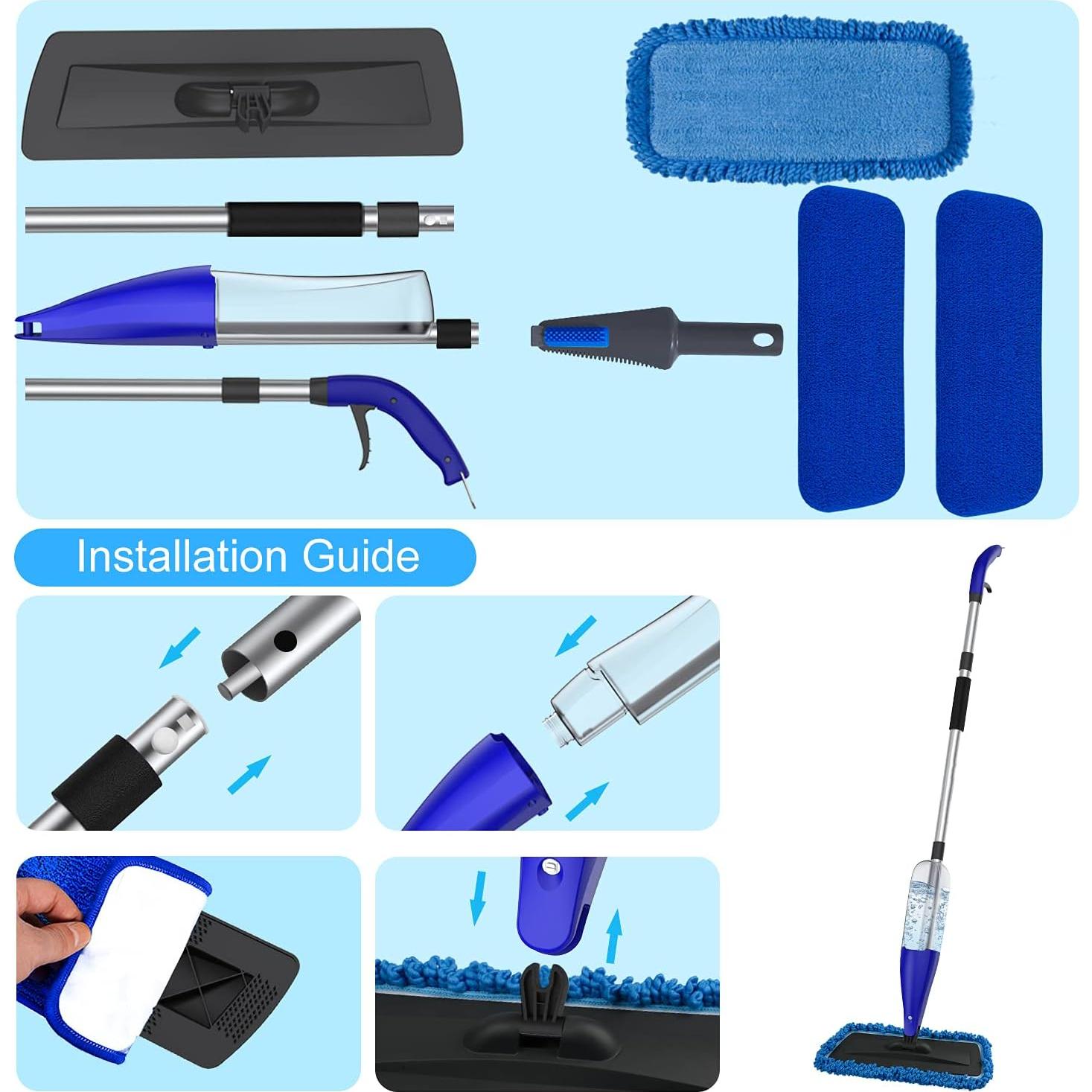 Mopa Pulverizadora CLDREAM 800ml con 3 Almohadillas Microfibra