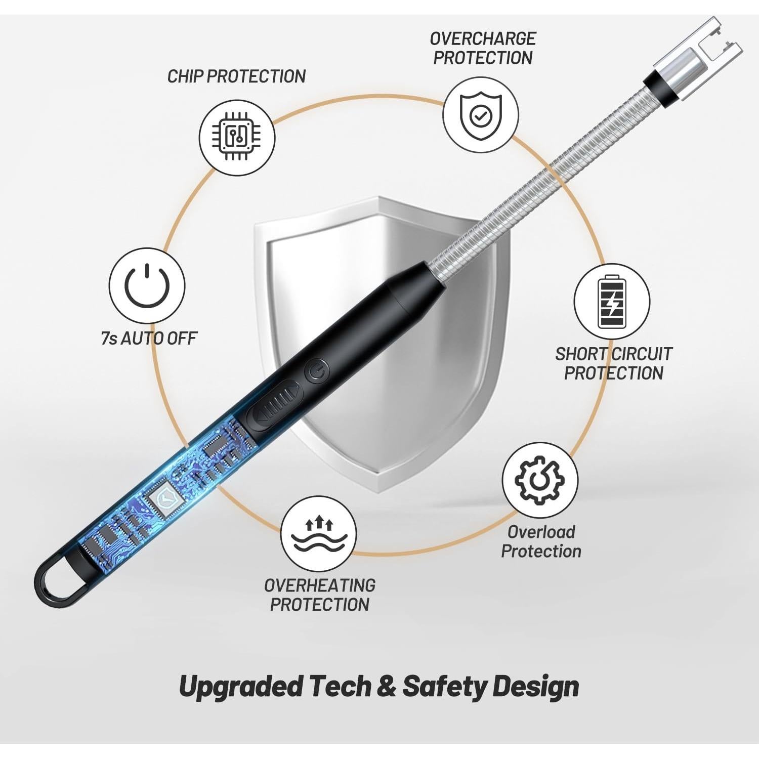 Encendedor Eléctrico VEHHE Flexible 360° Recargable USB Negro