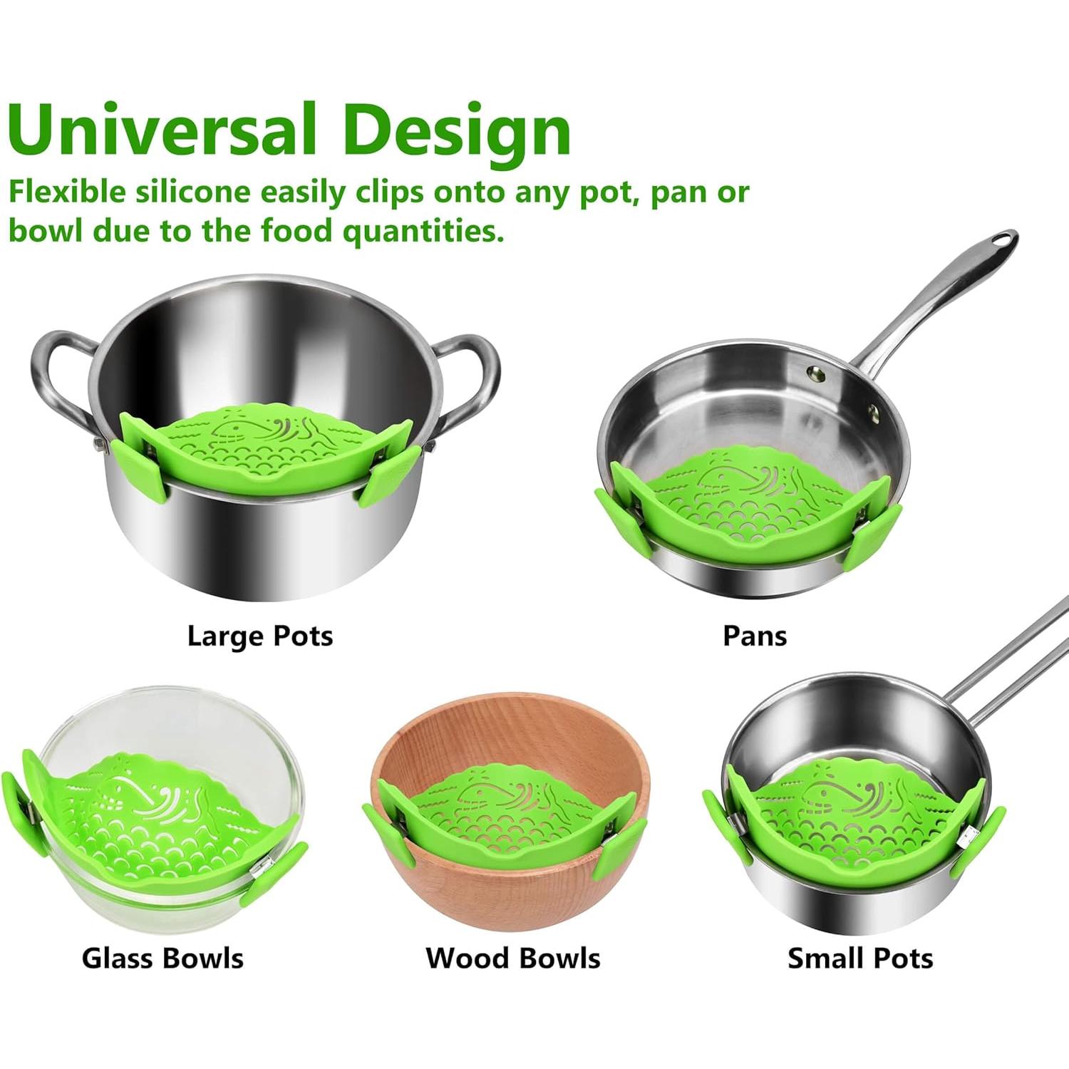 Colador de Pasta Ajustable Sunwukin Verde Silicona 21cm