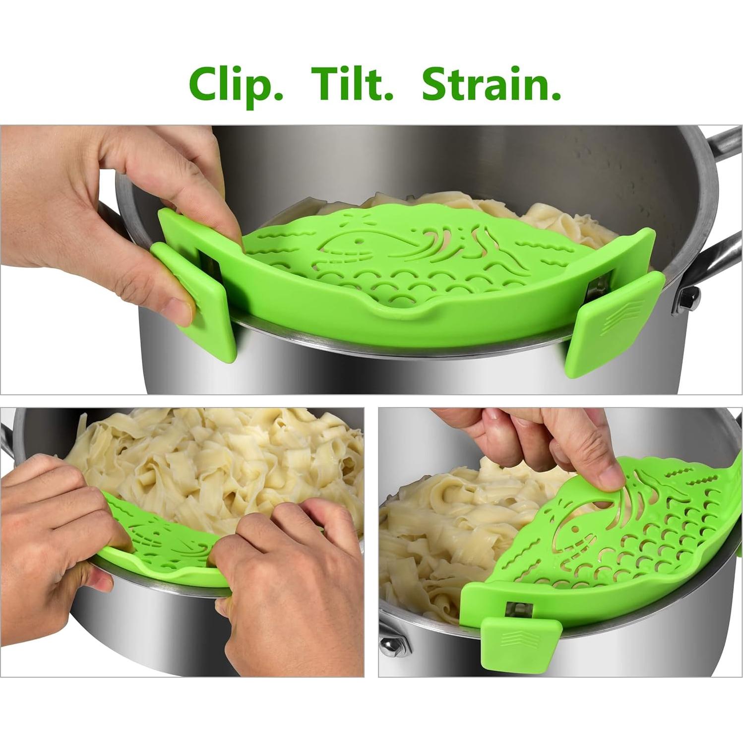 Colador de Pasta Ajustable Sunwukin Verde Silicona 21cm