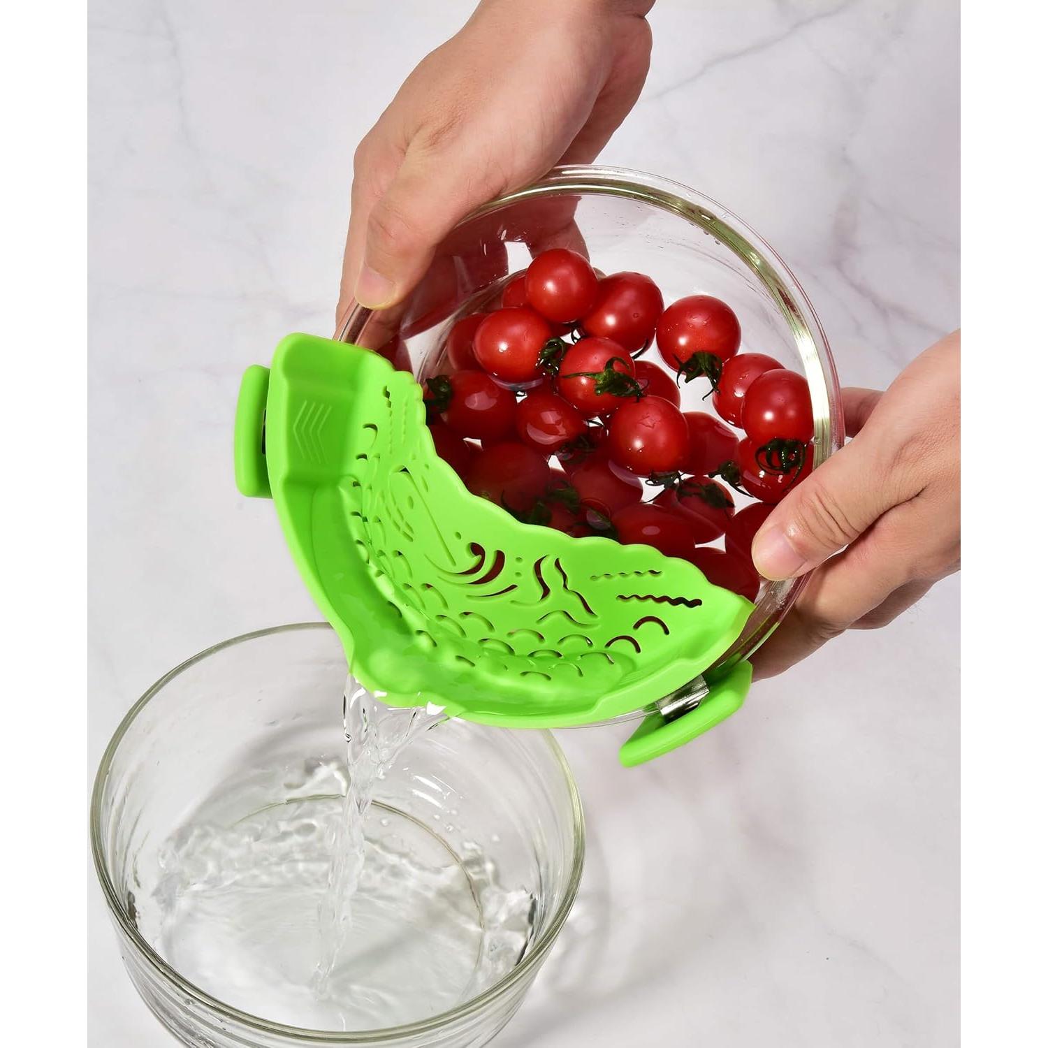 Colador de Pasta Ajustable Sunwukin Verde Silicona 21cm