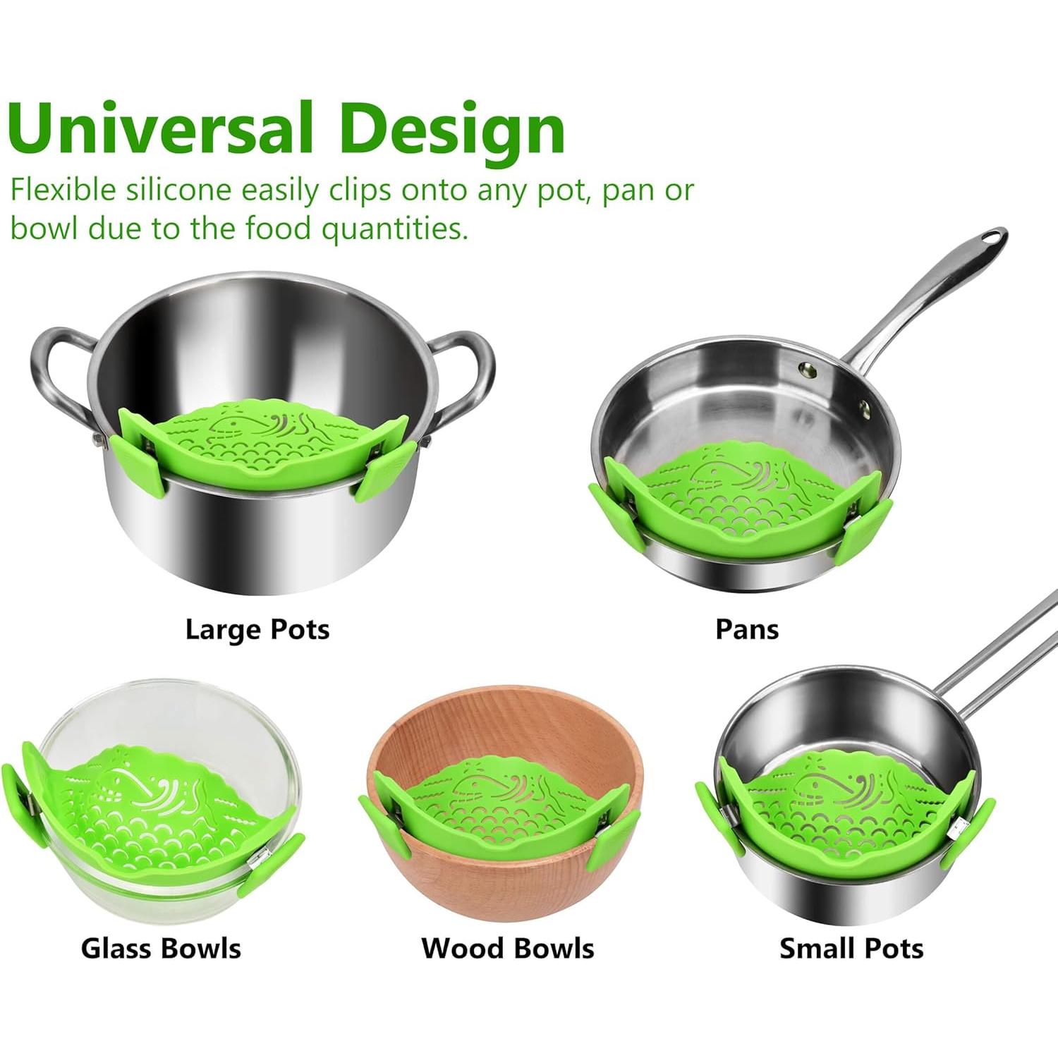 Colador de Pasta Ajustable Sunwukin - 2 Pcs Silicona 21CM