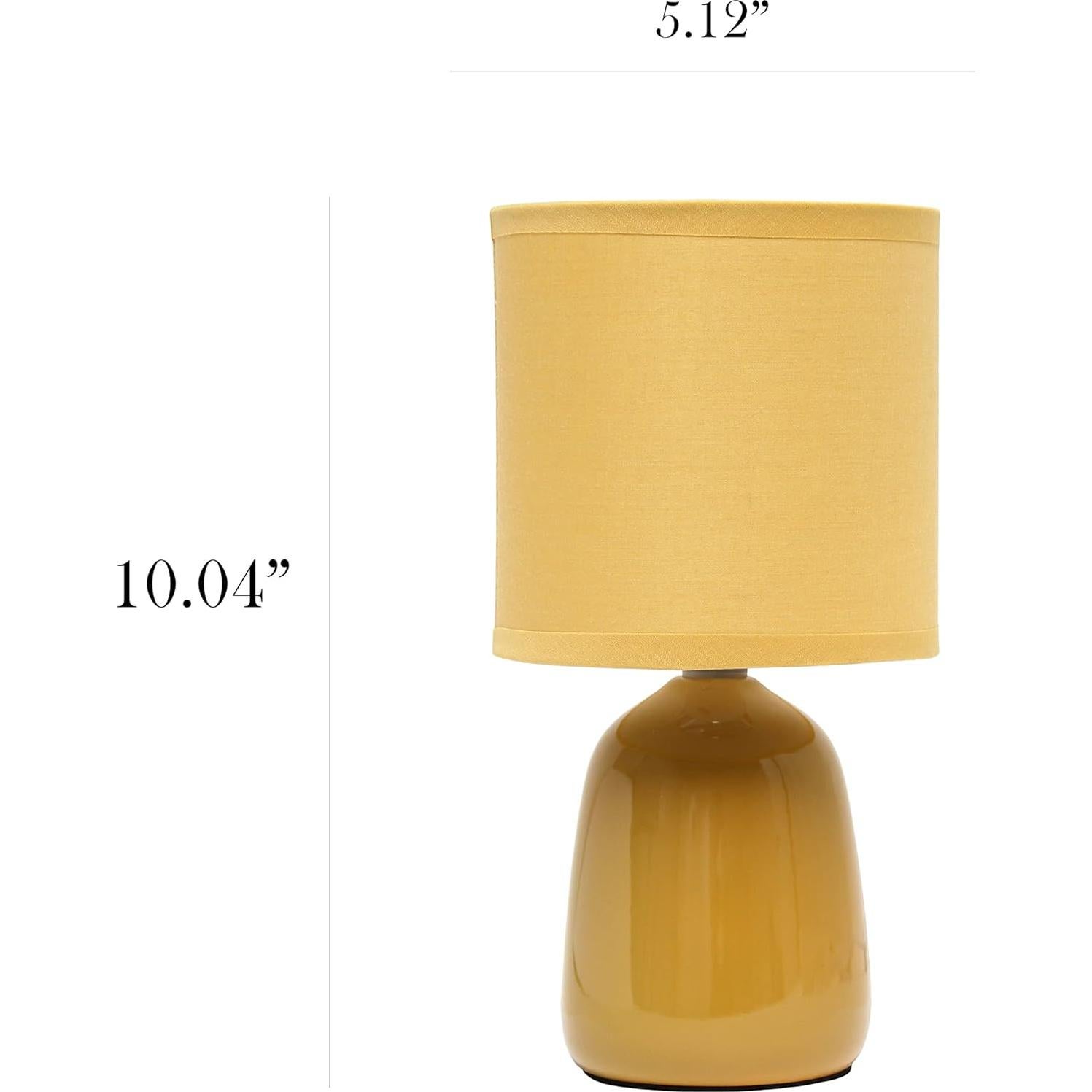 Lámpara de Mesa Simple Designs LT1134-MST Cerámica 25.5 cm Amarillo Mostaza