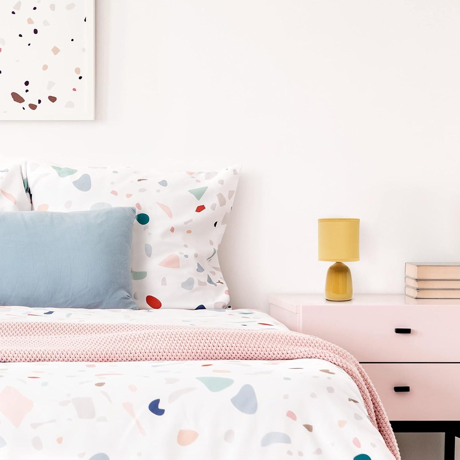 Lámpara de Mesa Simple Designs LT1134-MST Cerámica 25.5 cm Amarillo Mostaza