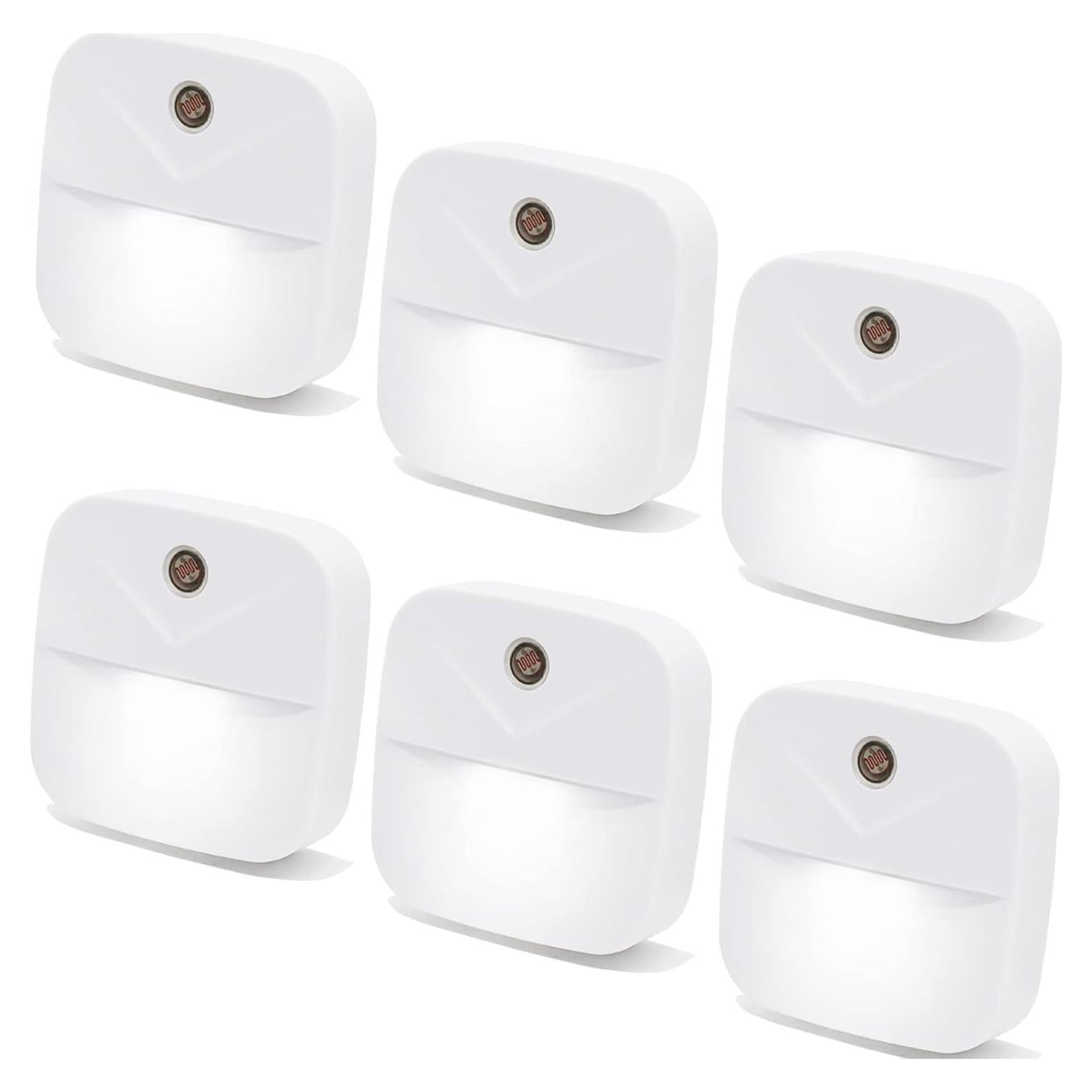 Paquete de 6 luces nocturnas LED YRWXZYO con sensor automático