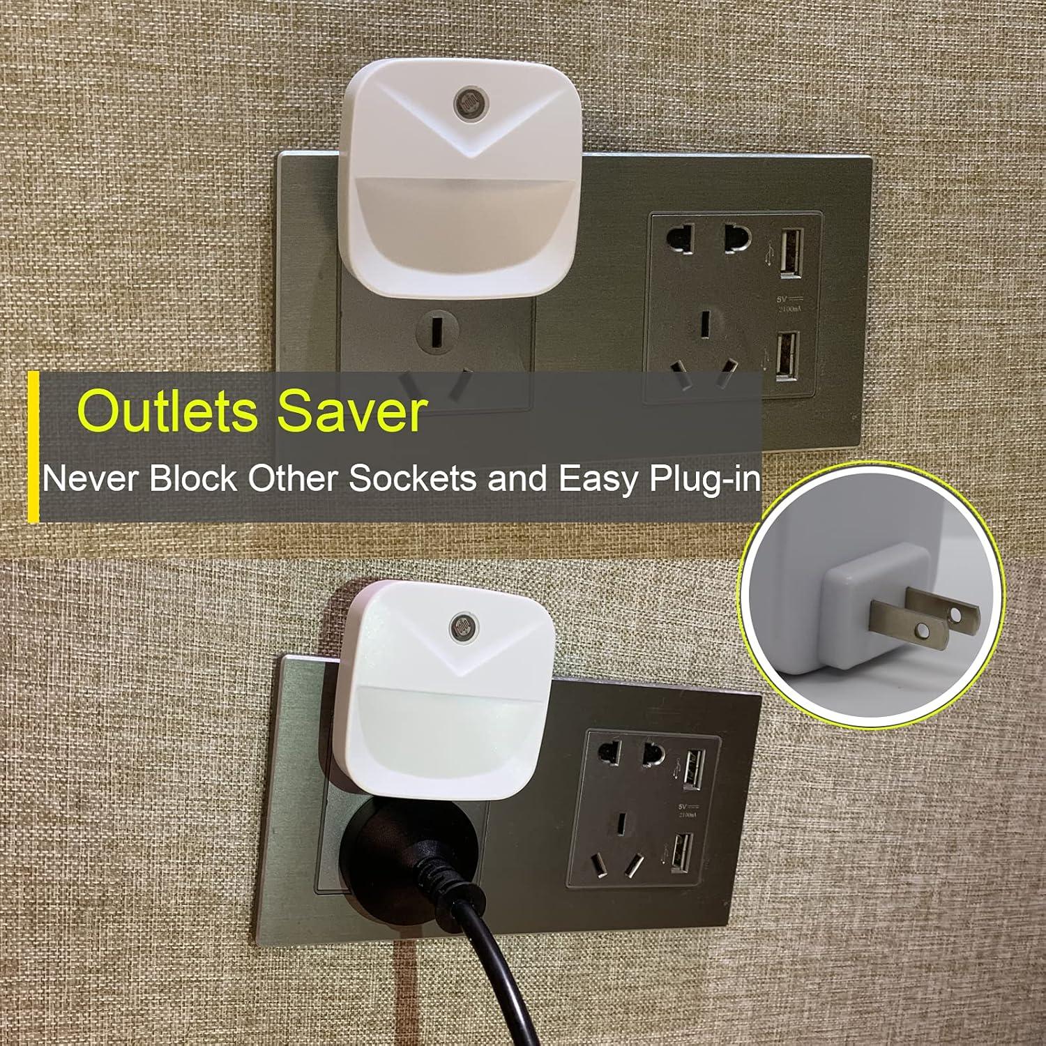 Paquete de 6 luces nocturnas LED YRWXZYO con sensor automático