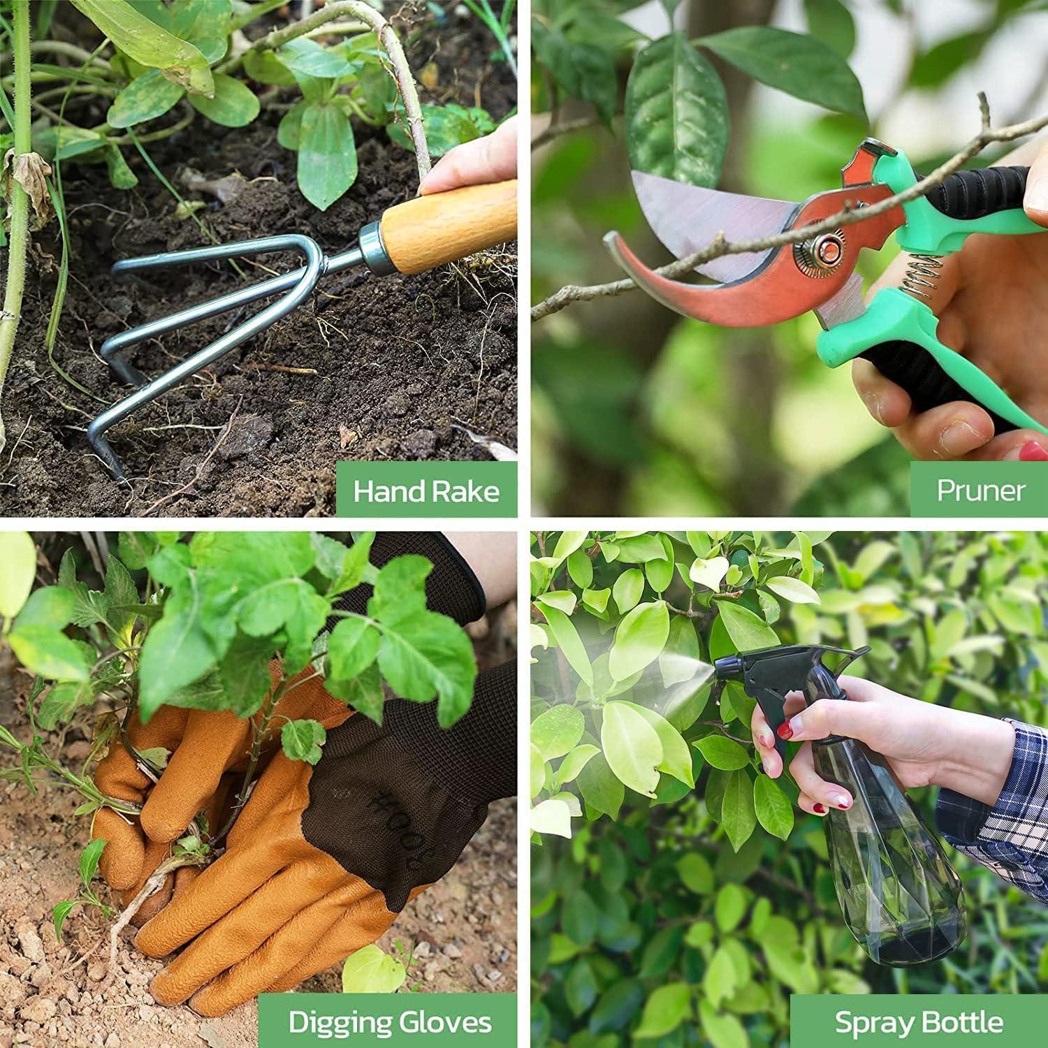 Juego de Herramientas de Jardinería 9 Piezas Grenebo con Bolsa