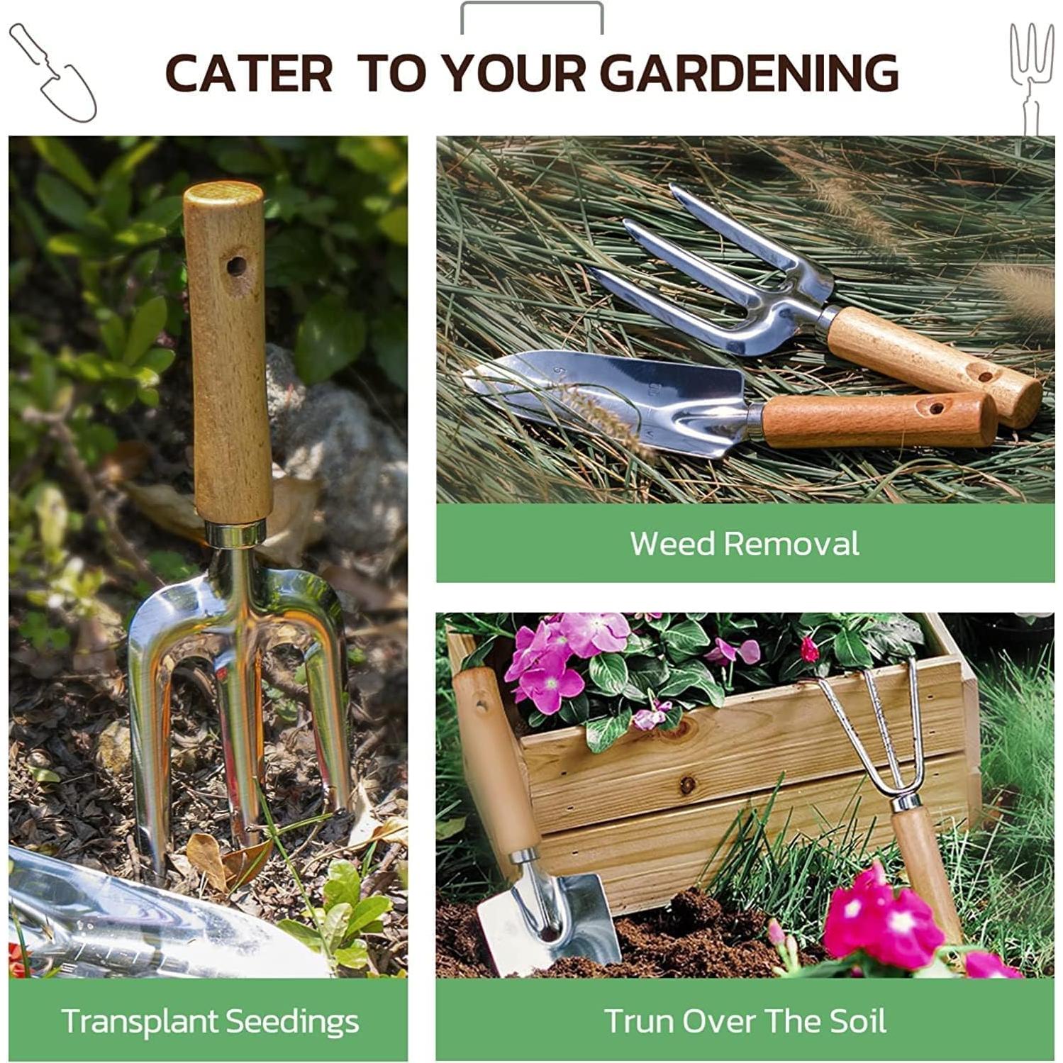 Juego de Herramientas de Jardinería 9 Piezas Grenebo con Bolsa