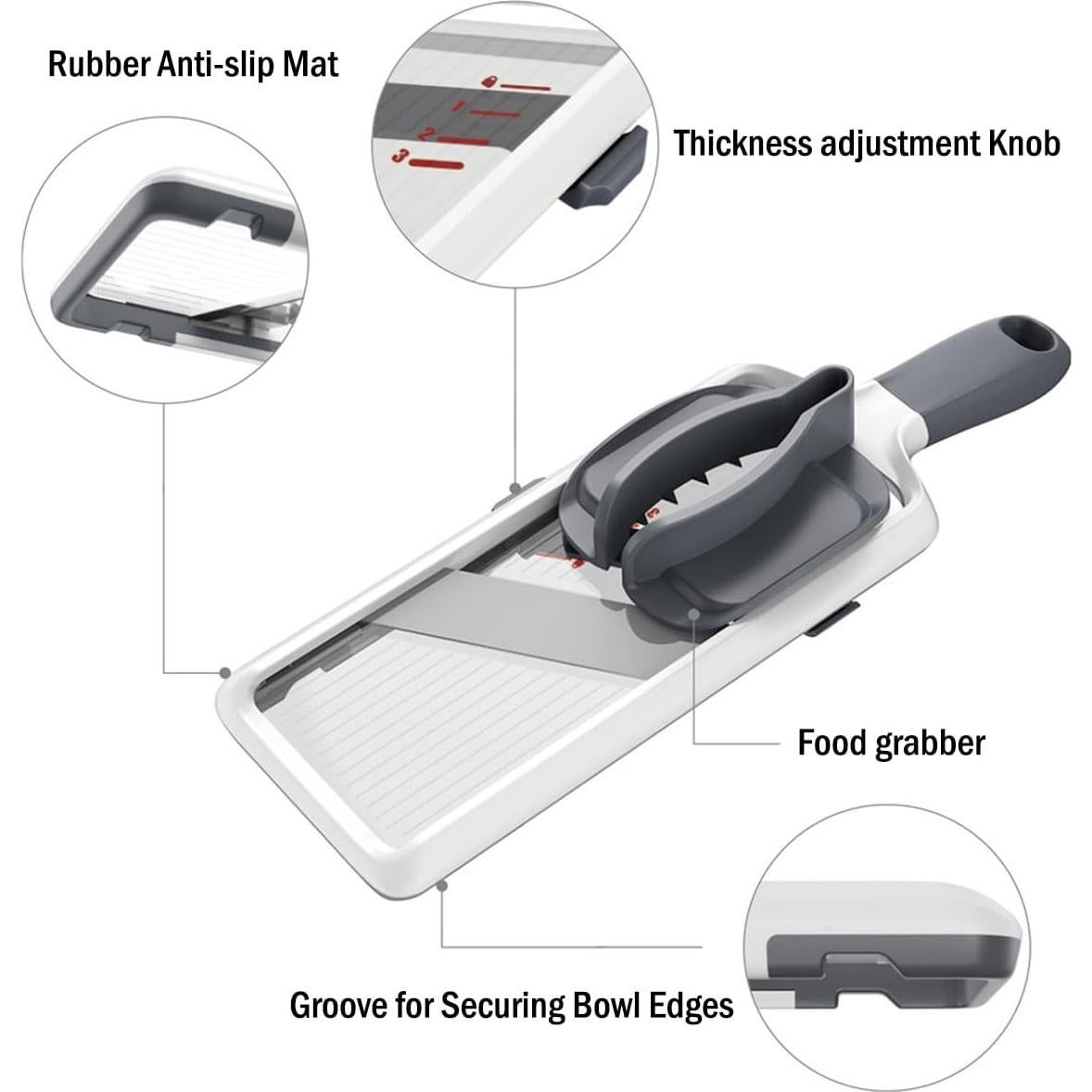 Cortador de Mandolina Ajustable NACOLUS 30x10.5cm Acero Inoxidable
