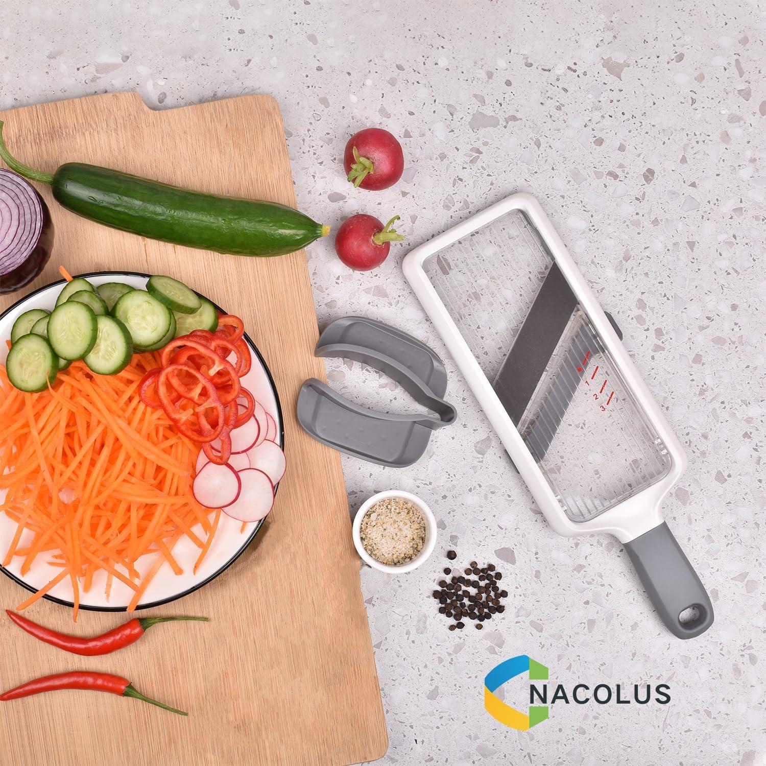 Cortador de Mandolina Ajustable NACOLUS 30x10.5cm Acero Inoxidable