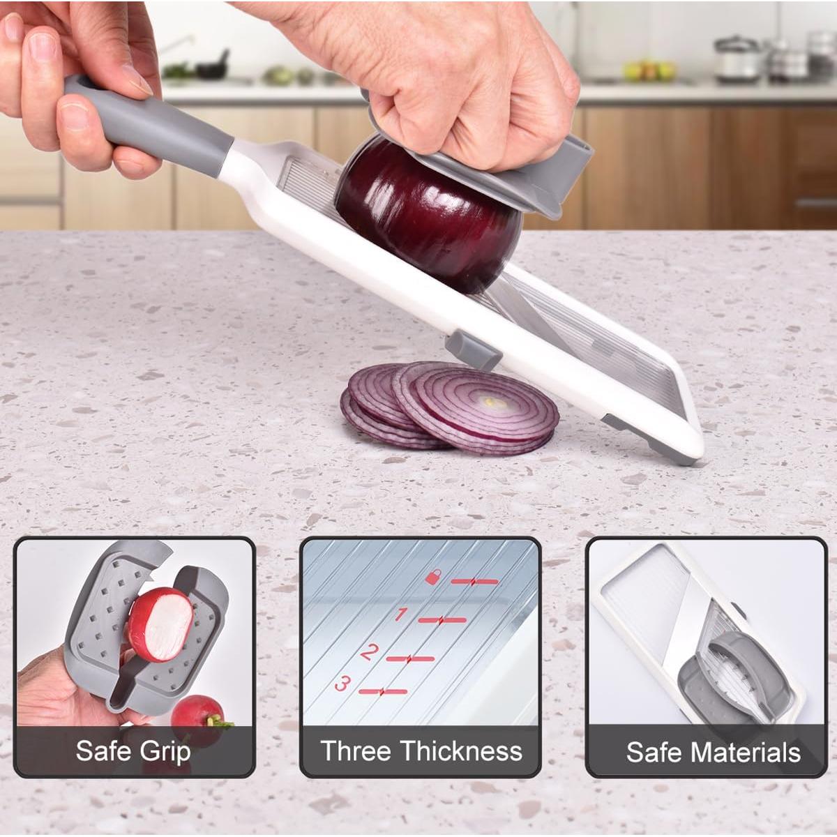 Cortador de Mandolina Ajustable NACOLUS 30x10.5cm Acero Inoxidable