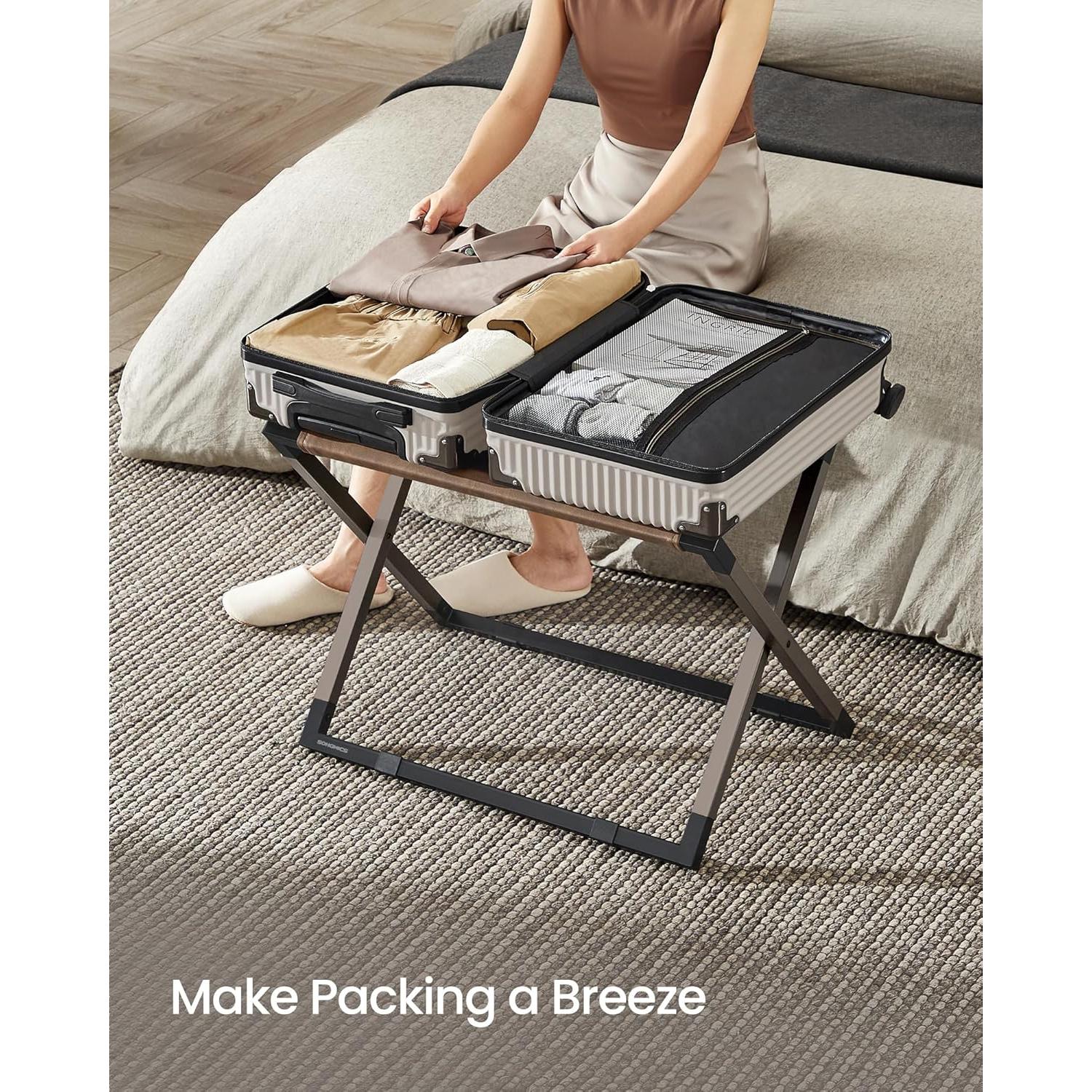 Soportes para Equipaje Plegables SONGMICS, Juego de 2, 70x43x52 cm