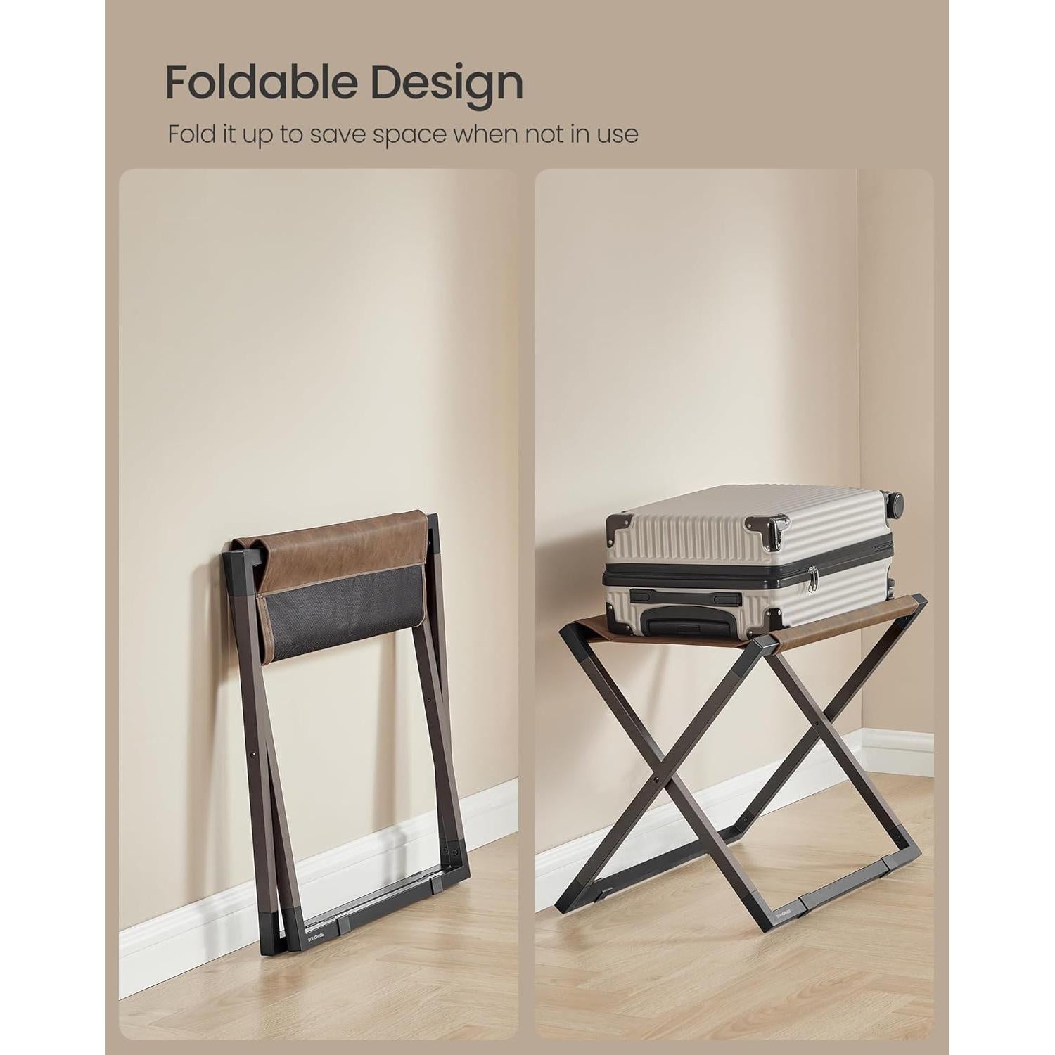 Soportes para Equipaje Plegables SONGMICS, Juego de 2, 70x43x52 cm
