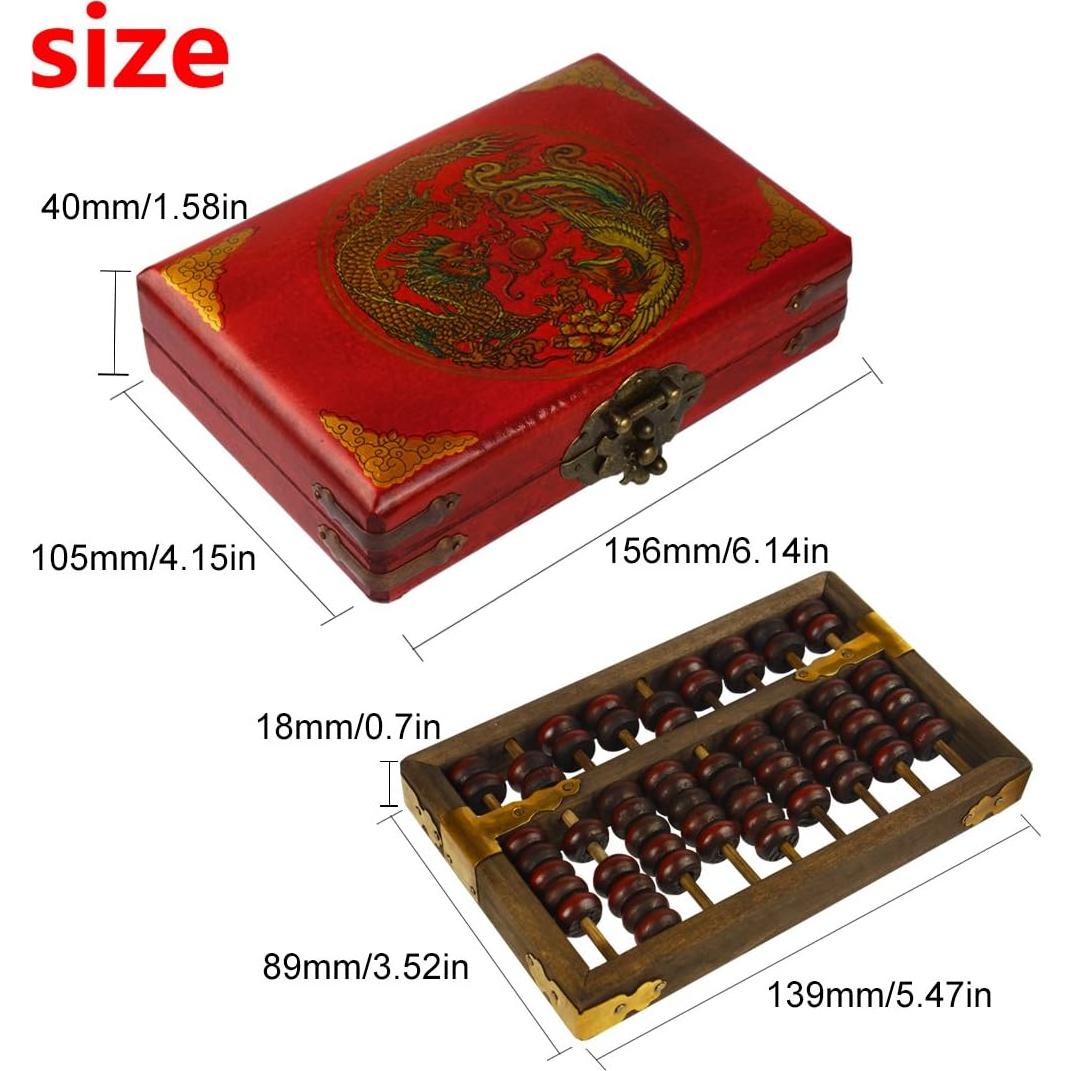 Ábaco Clásico de Madera Larcele SP-01 con Caja de Cuero