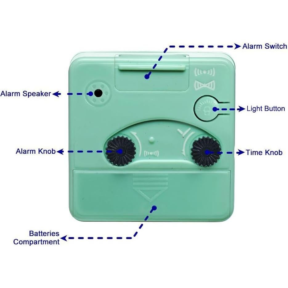 Reloj Despertador de Viaje Peakeep Aguamarina Silencioso