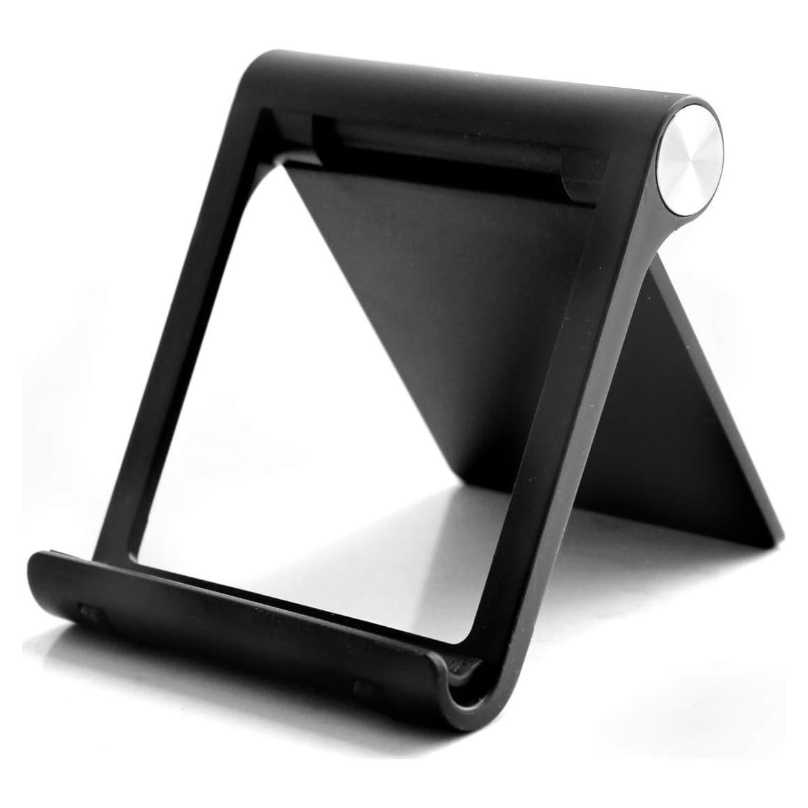 Mayten Foldable Cell Phone Stand for iPhone- Adjustable Phone Holder with Wide Compatibility, Portable Desktop Dock for iPhone 15/14/13/12/11/Pro/Max/SE, Galaxy, Pixel, Anti-Slip Design (Black)