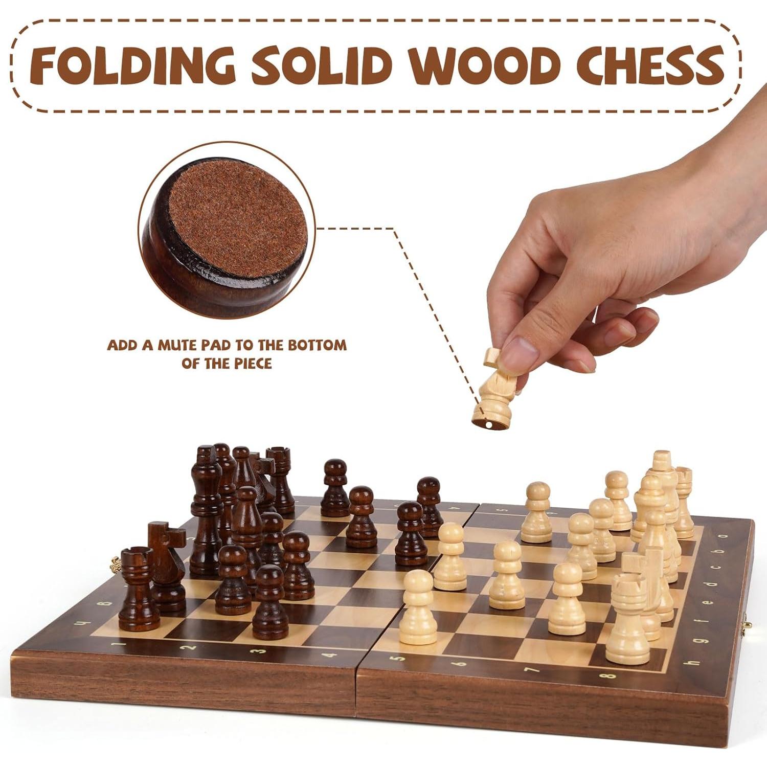 Juego de Ajedrez Magnético Kvintes 30 cm Plegable con 2 Reinas