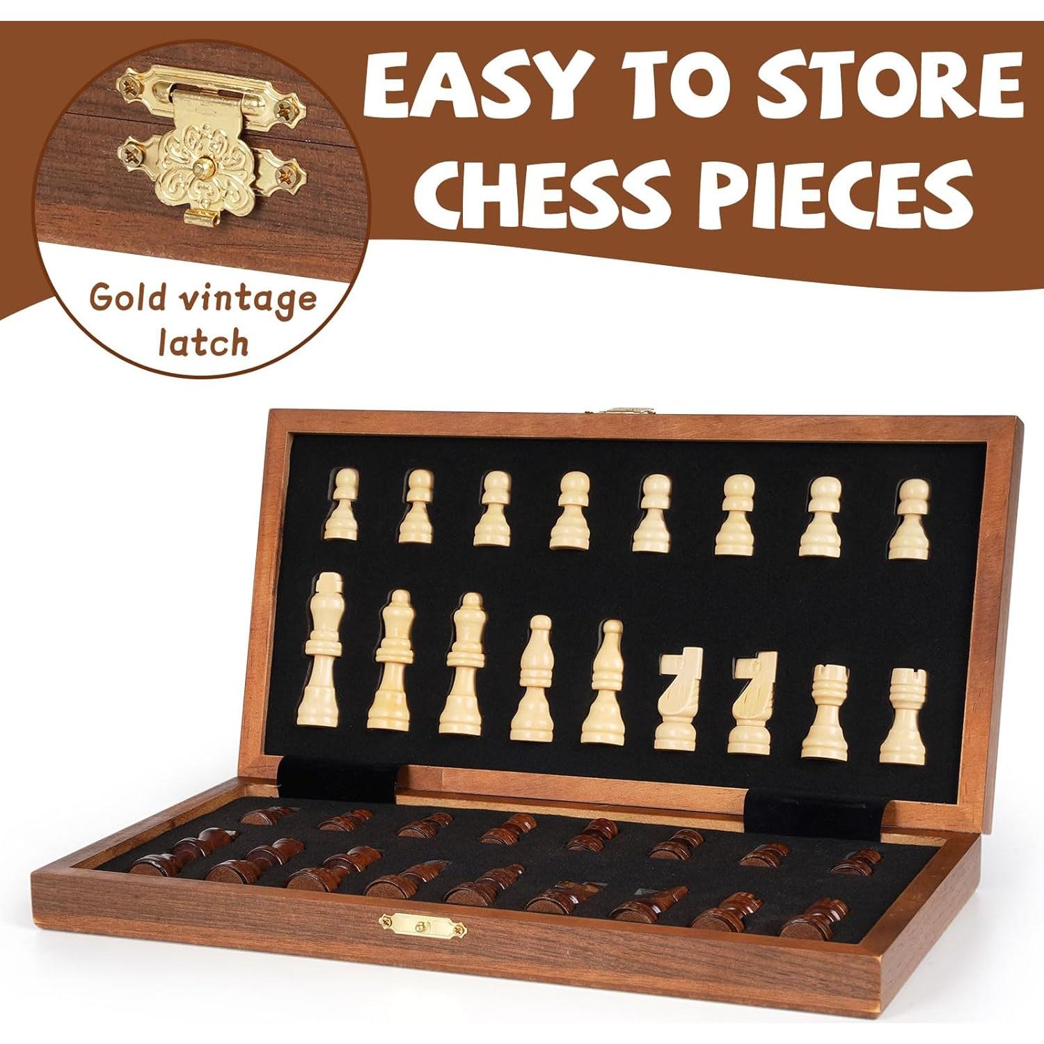 Juego de Ajedrez Magnético Kvintes 30 cm Plegable con 2 Reinas