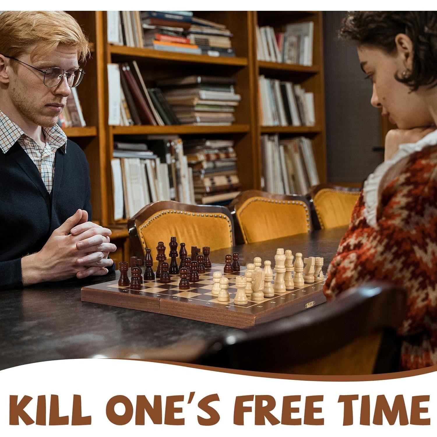 Juego de Ajedrez Magnético Kvintes 30 cm Plegable con 2 Reinas