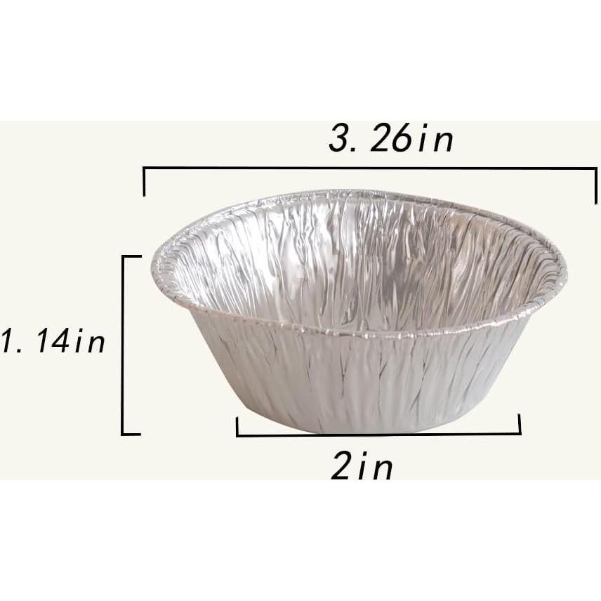 100 Bandejas Mini de Aluminio HLCM para Tartas y Quiches