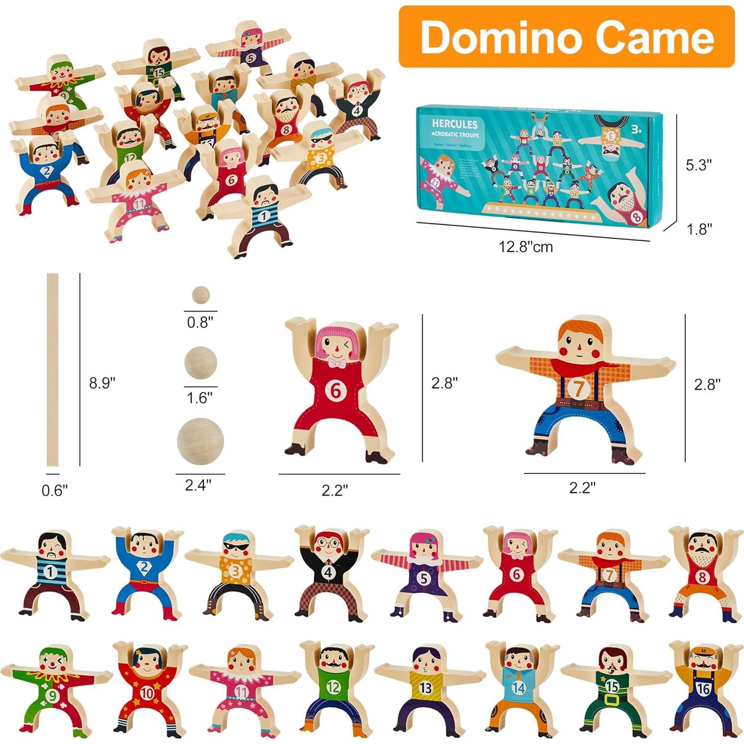 Juguete de Apilamiento de Madera HELLO PAPAYA 16 Piezas