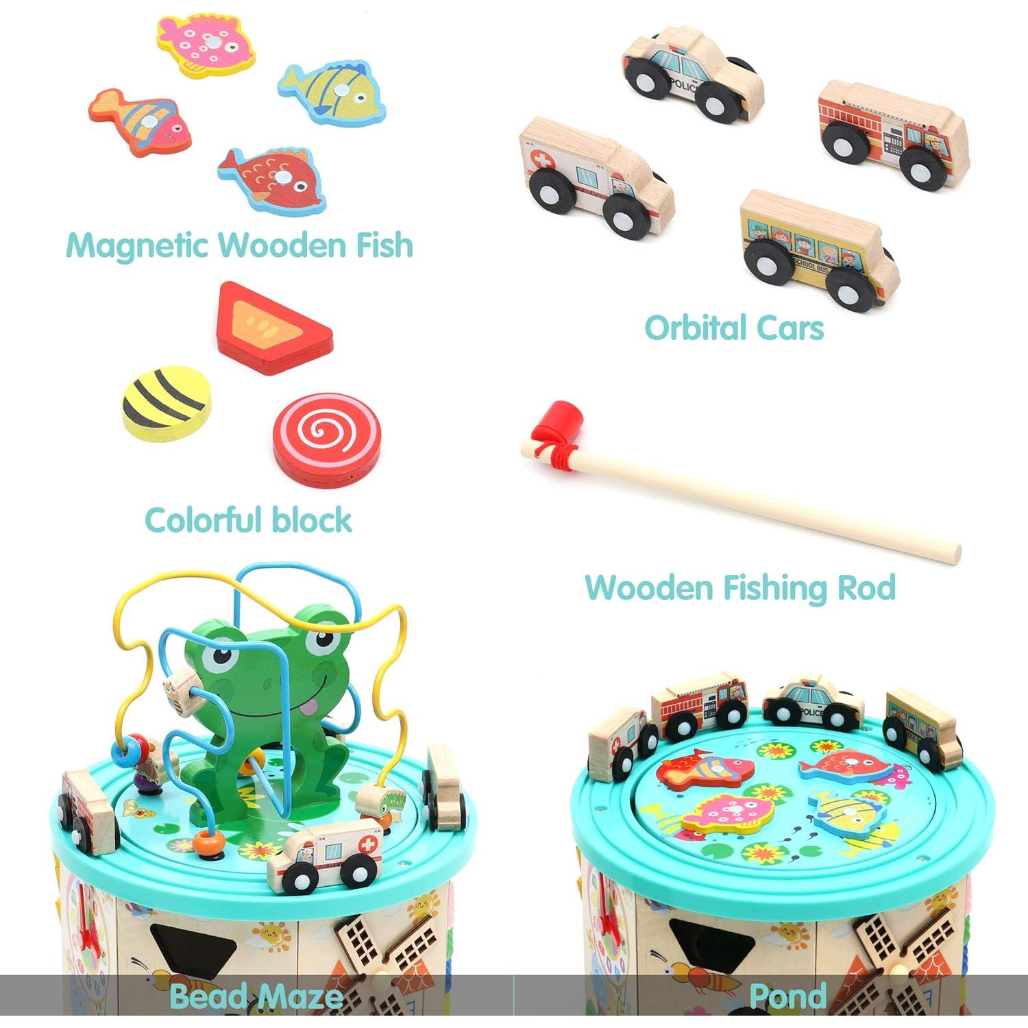 LAVIEVERT Juguete Educativo 10-en-1 de Madera para Niños