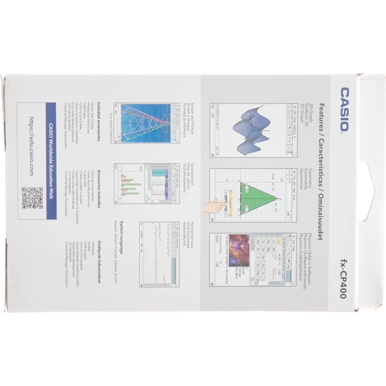 Calculadora Gráfica Casio FX-CP400 - Pantalla Color 12,19 cm