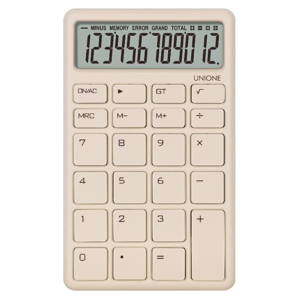 Calculadora UNIONE Beige de Bolsillo y Escritorio LCD