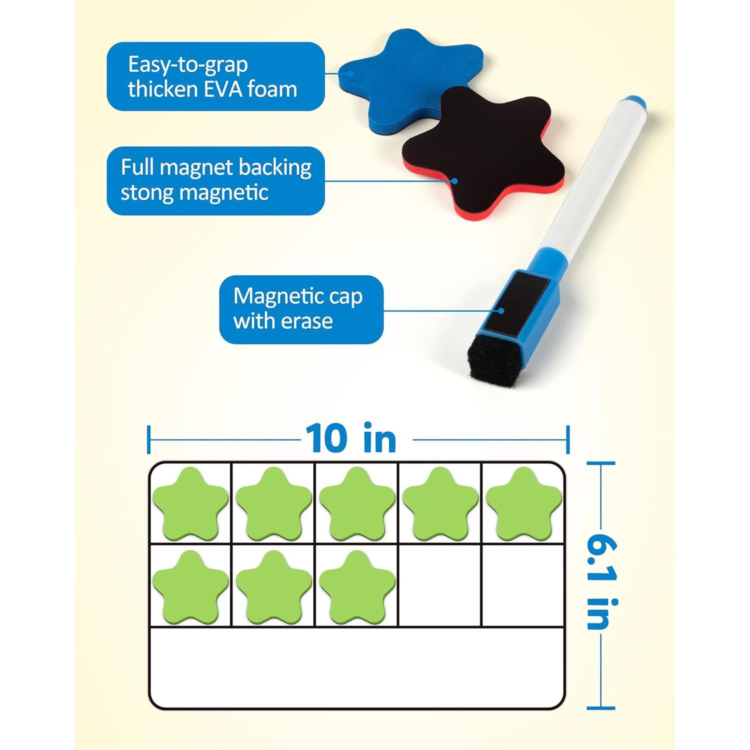 Juego de Diez Cuadrados Magnéticos Coogam - Matemáticas 3-5 Años