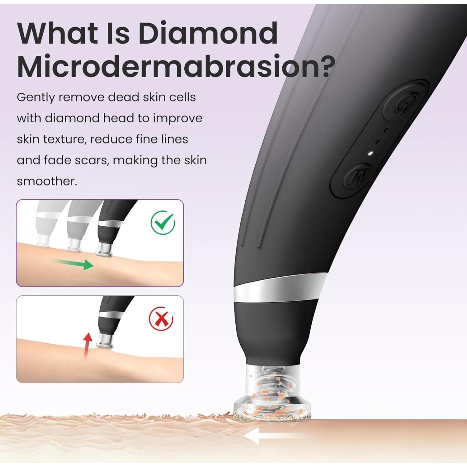 Máquina de Microdermoabrasión UNOISETION Negra con 12 Puntas