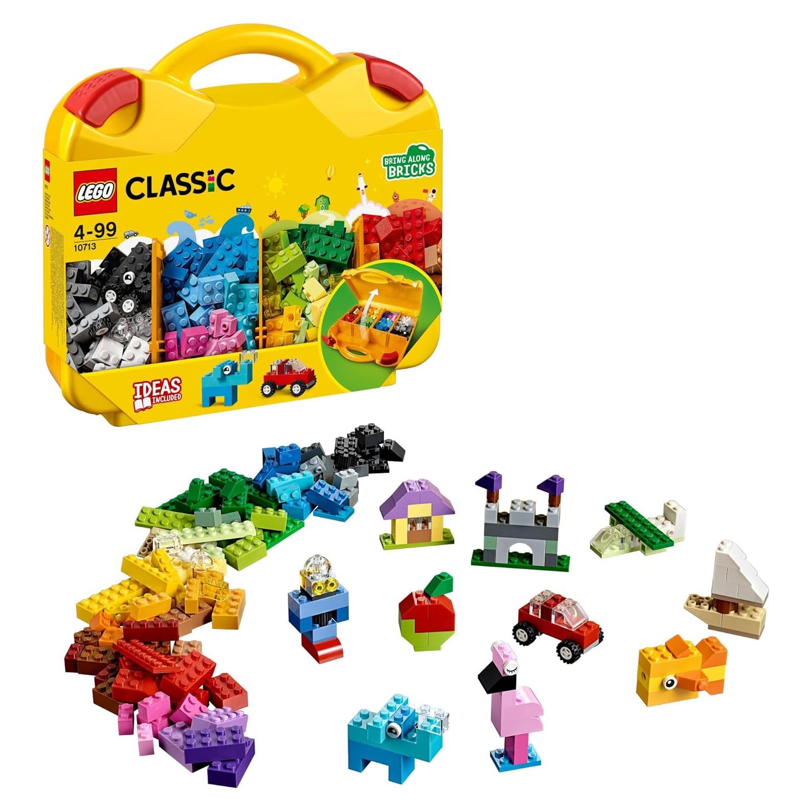 LEGO Classic Creative Suitcase 10713 - Includes Sorting Storage Organizer Case with Fun Colorful Building Bricks, Preschool Learning Toy for Kids, Boys and Girls Ages 4 Years Old and Up