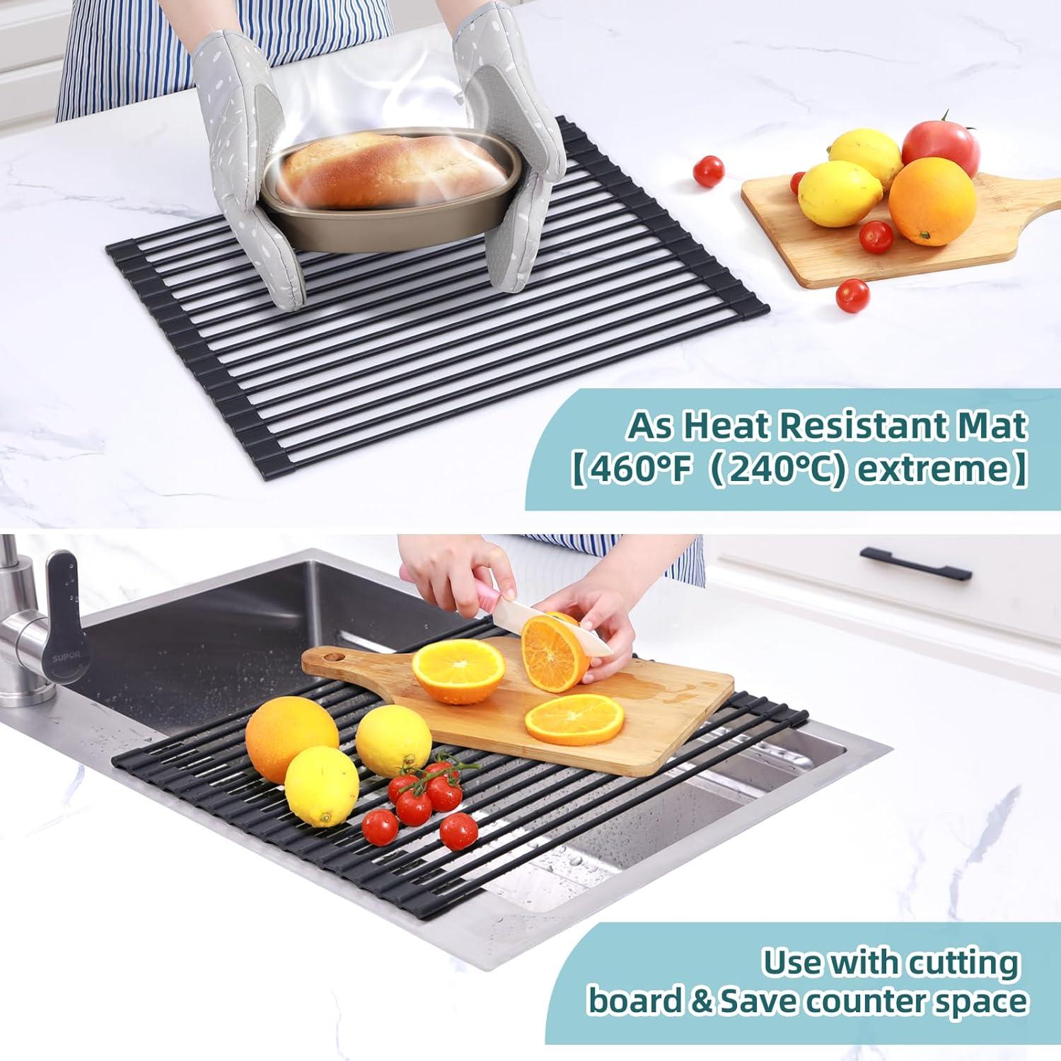 Escurridor de Platos Plegable Ohuhu 42 x 33 cm Antideslizante