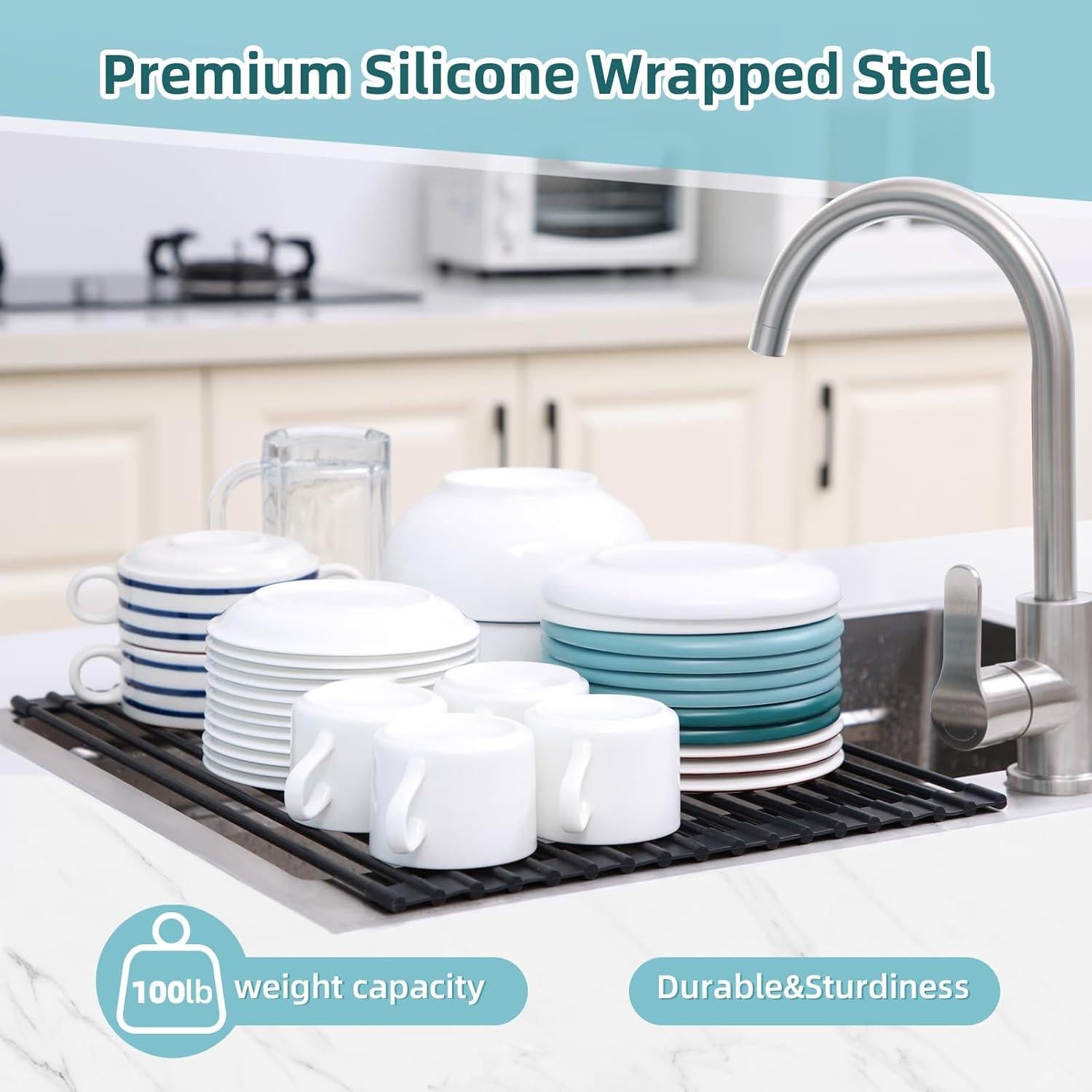 Escurridor de Platos Plegable Ohuhu 42 x 33 cm Antideslizante