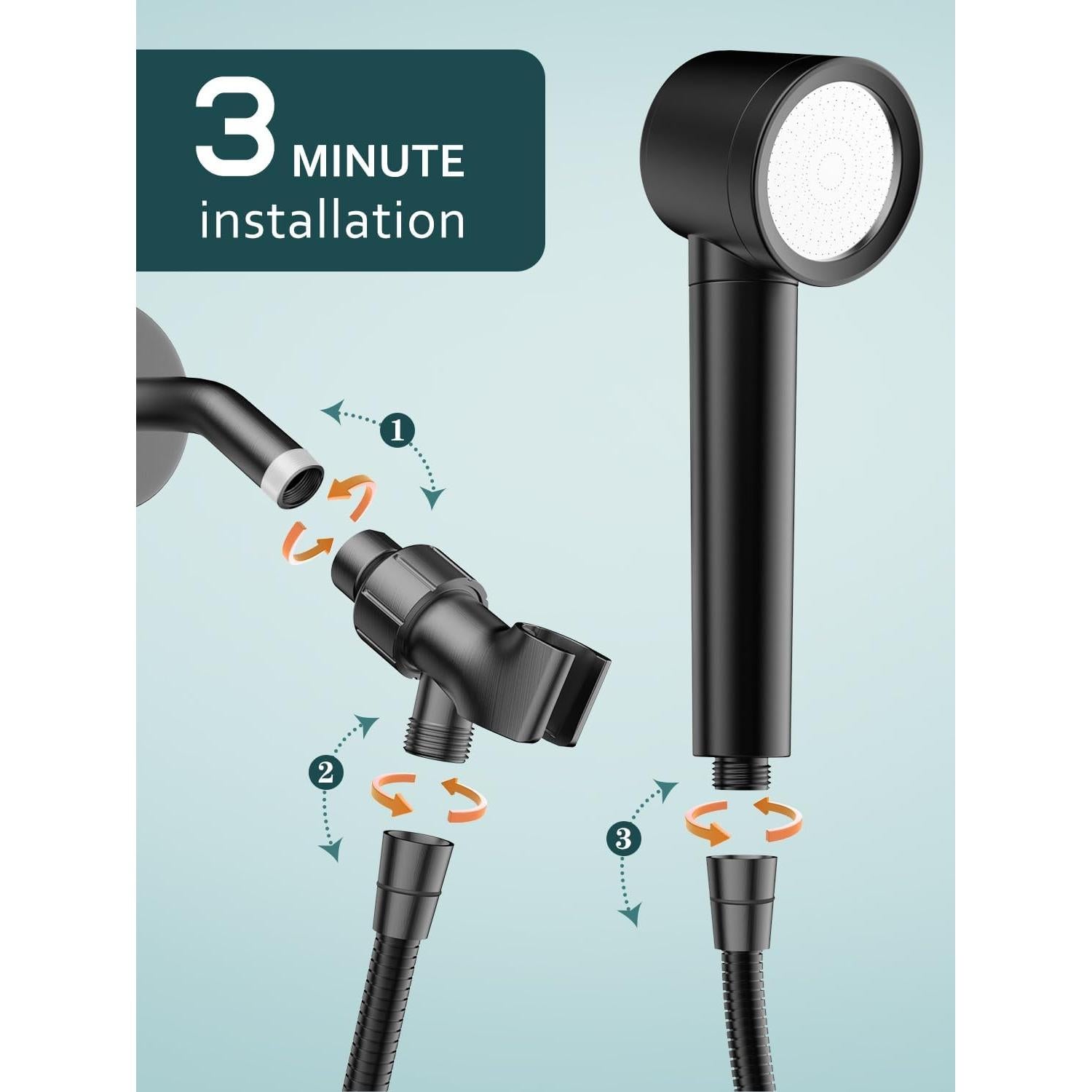 Cabezal de Ducha Filtrado Fitespot con Mango y 3 Modos