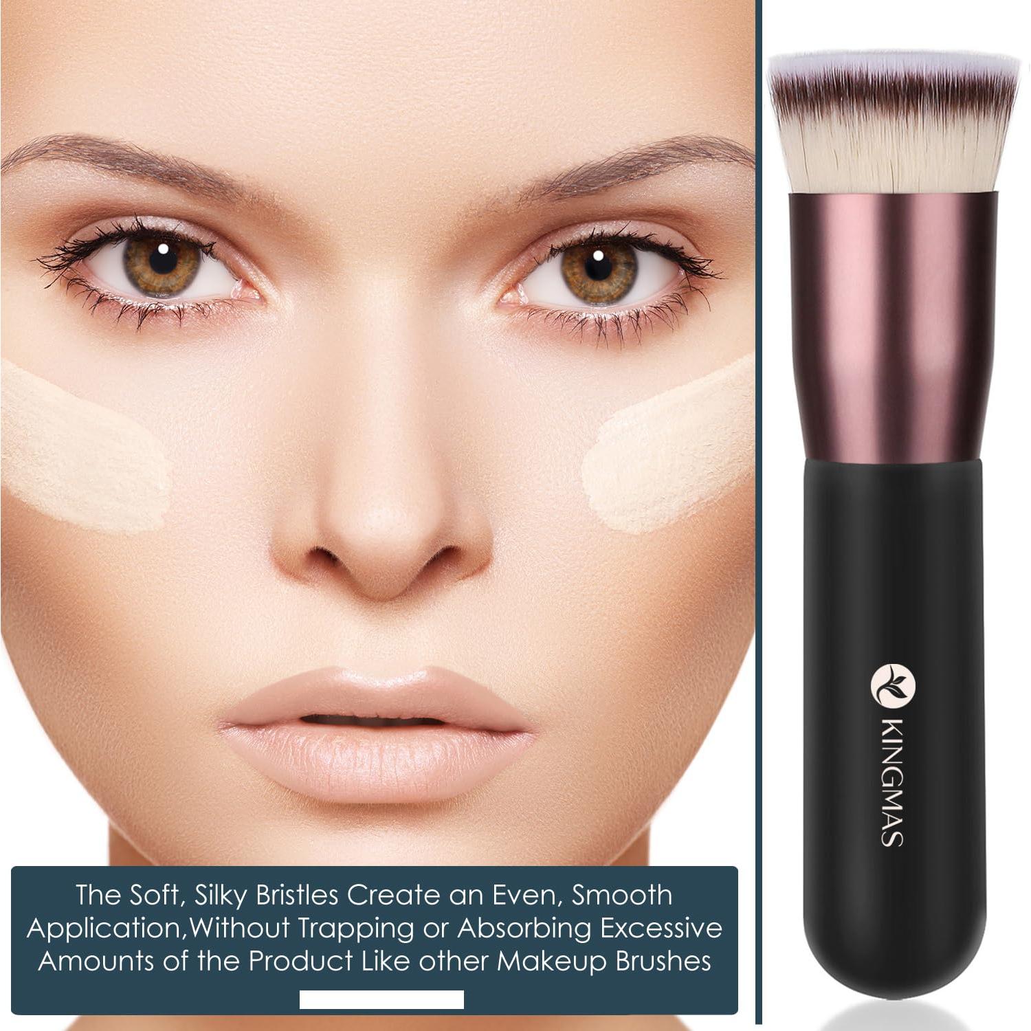 Brocha de Maquillaje Kabuki KINGMAS Punta Plana 14cm