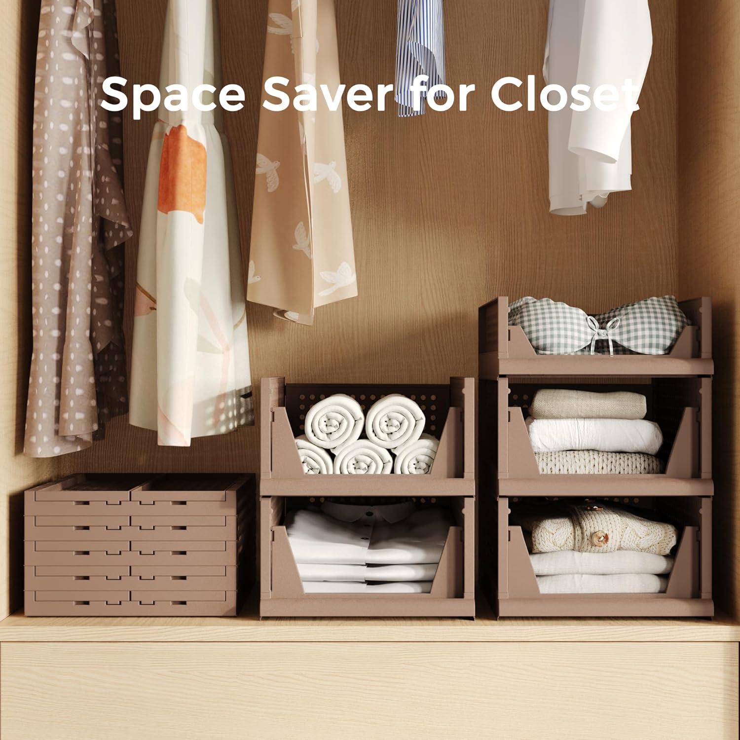 Organizadores de Closet Plegables Pinkpum 4 Pack - Plástico Apilable