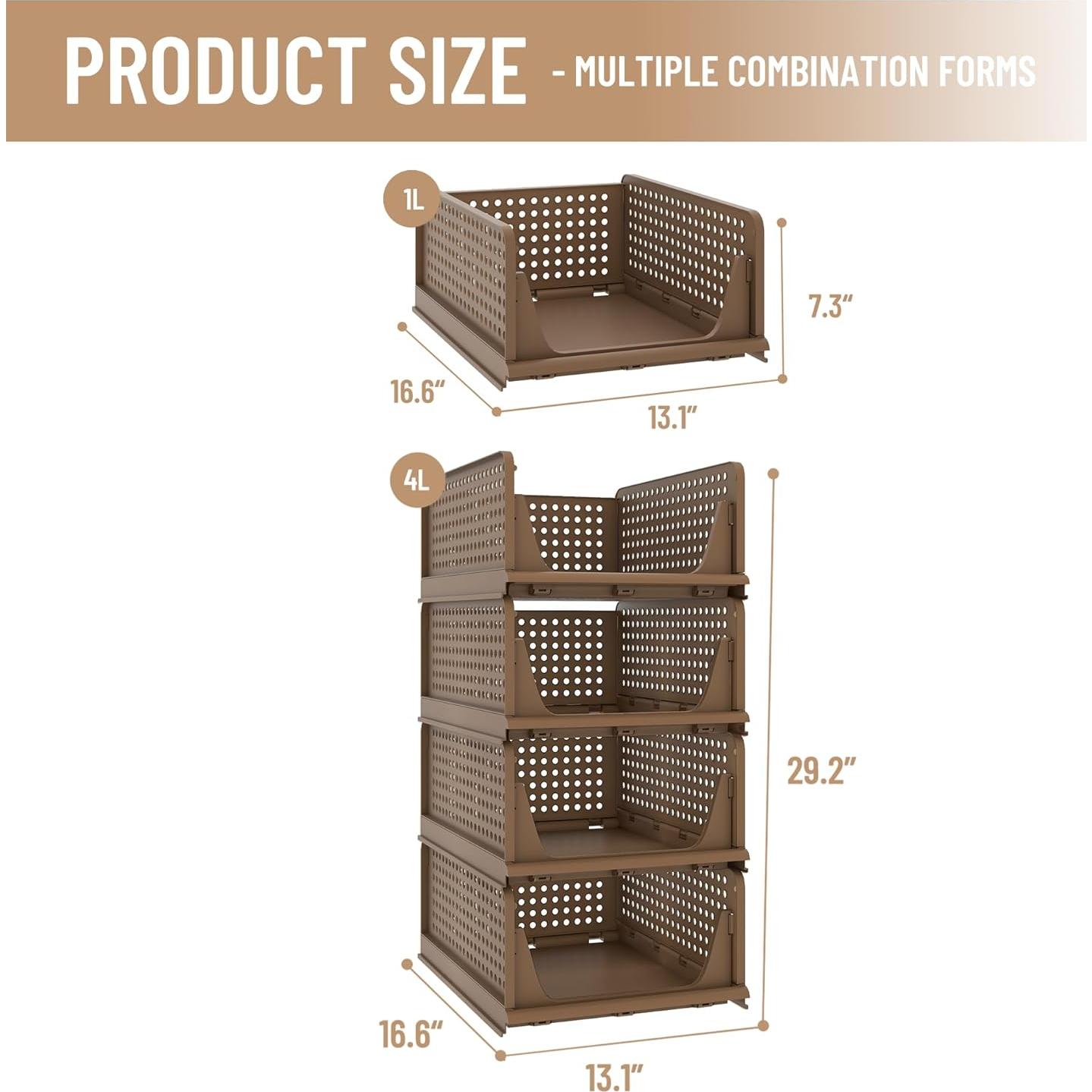 Organizadores de Closet Plegables Pinkpum 4 Piezas 42.2x33.4x18.6cm