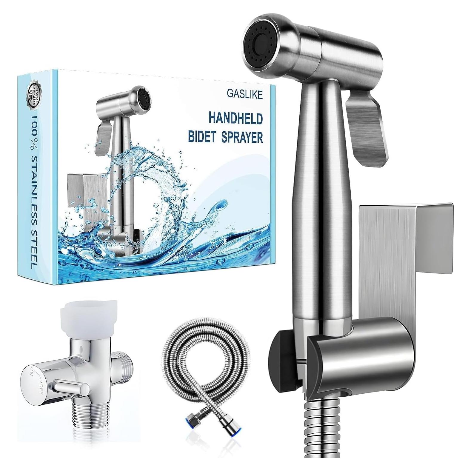 Rociador de Bidet de Mano GASLIKE Acero Inoxidable 10 Piezas