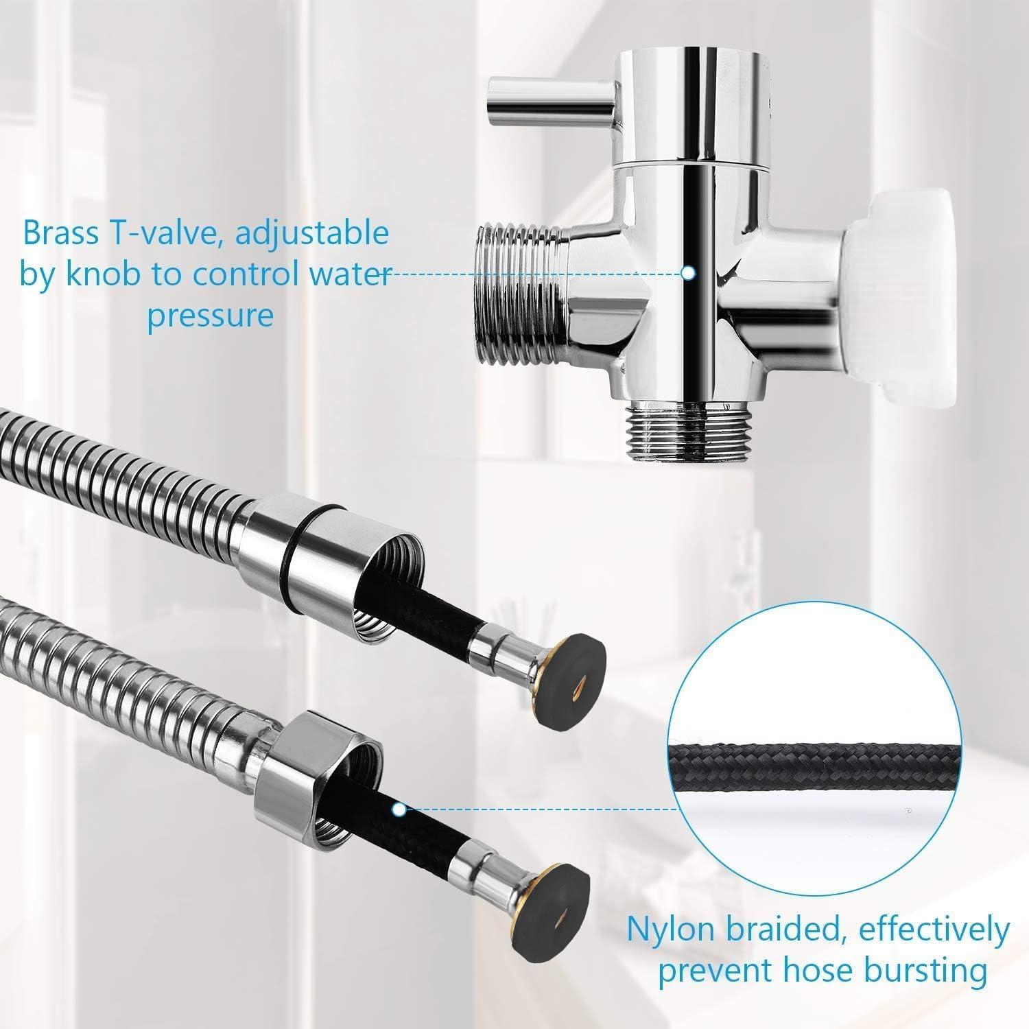 Rociador de Bidet de Mano GASLIKE Acero Inoxidable 10 Piezas