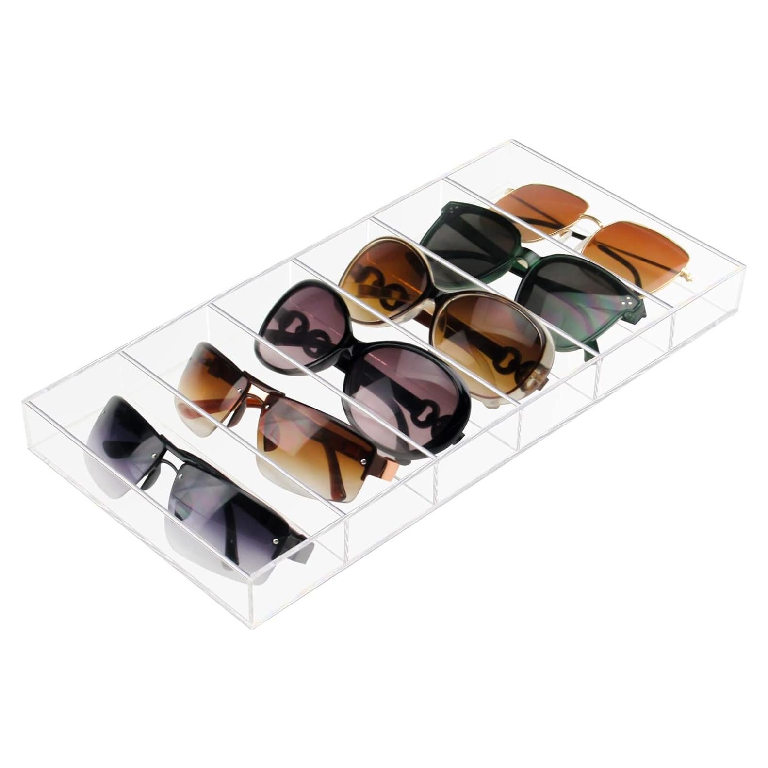 Organizador de Gafas Acrílico Weiai 6 Compartimentos Transparente