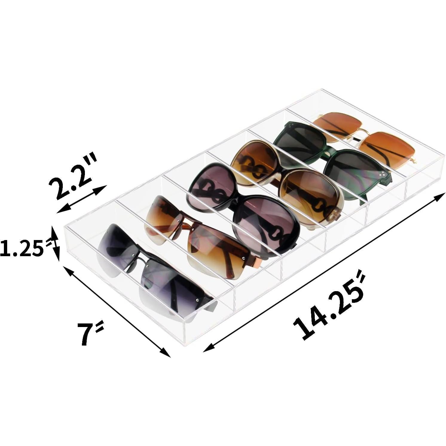 Organizador de Gafas Acrílico Weiai 6 Compartimentos Transparente