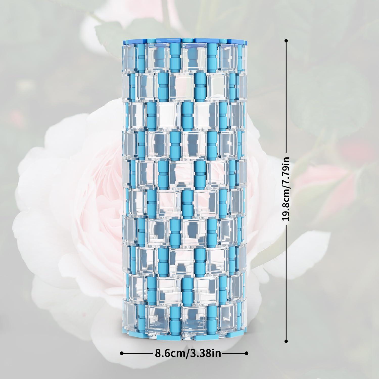 Jarrón Transparente Azul MOOXI 340 Piezas Compatible Lego