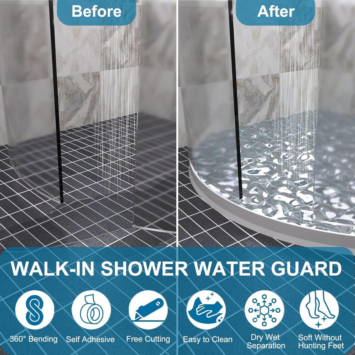 Dique de Agua de Ducha Plegable Ronsoile 99x2.5 cm Blanco