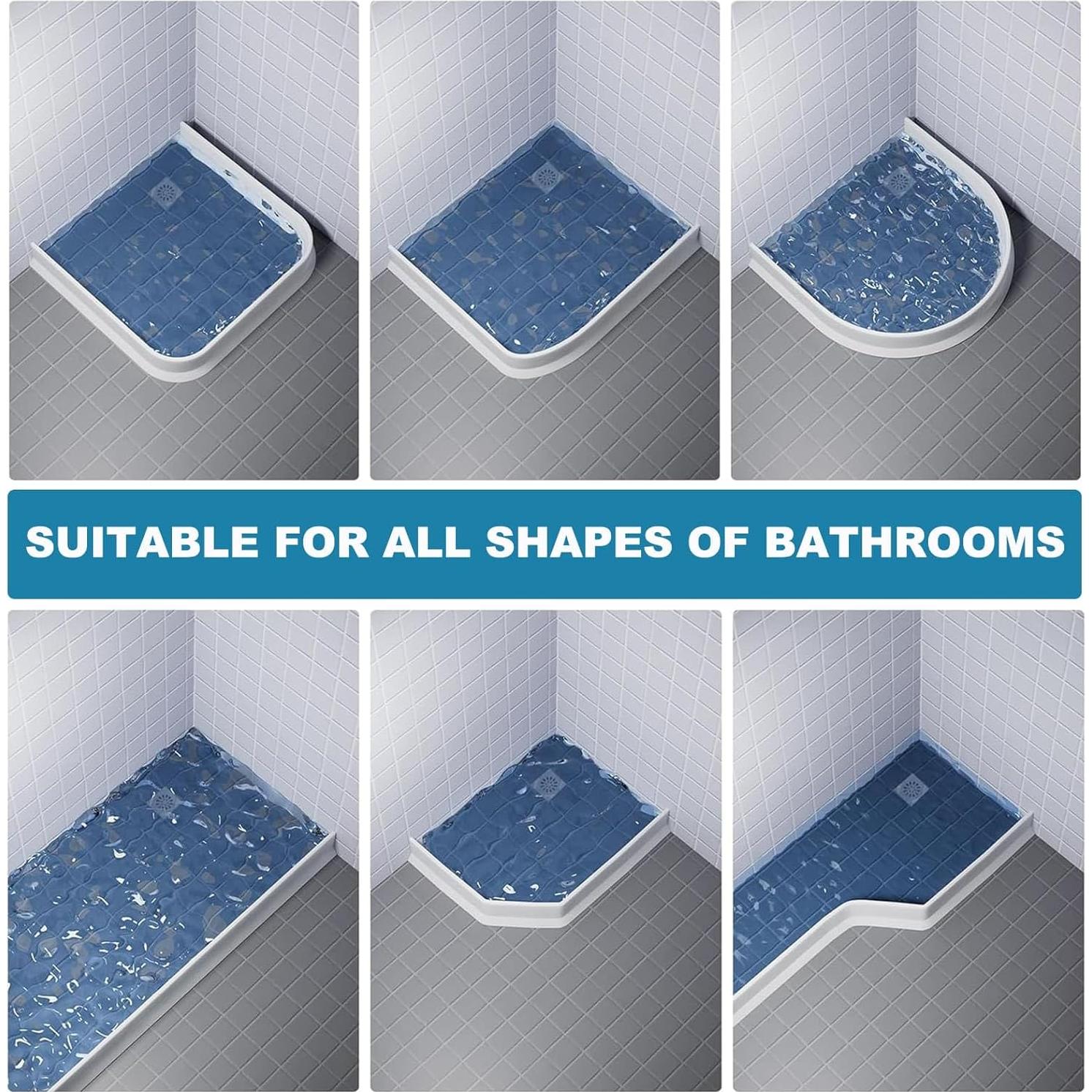 Dique de Agua de Ducha Plegable Ronsoile 99x2.5 cm Blanco