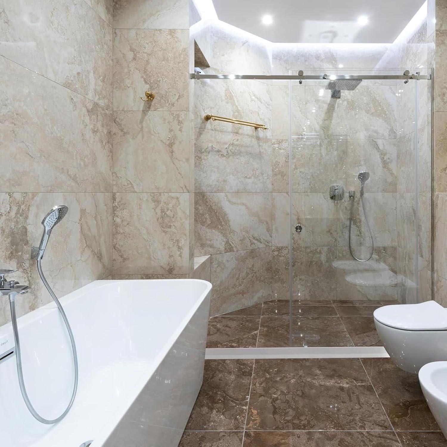 Dique de Agua de Ducha Plegable Ronsoile 99x2.5 cm Blanco