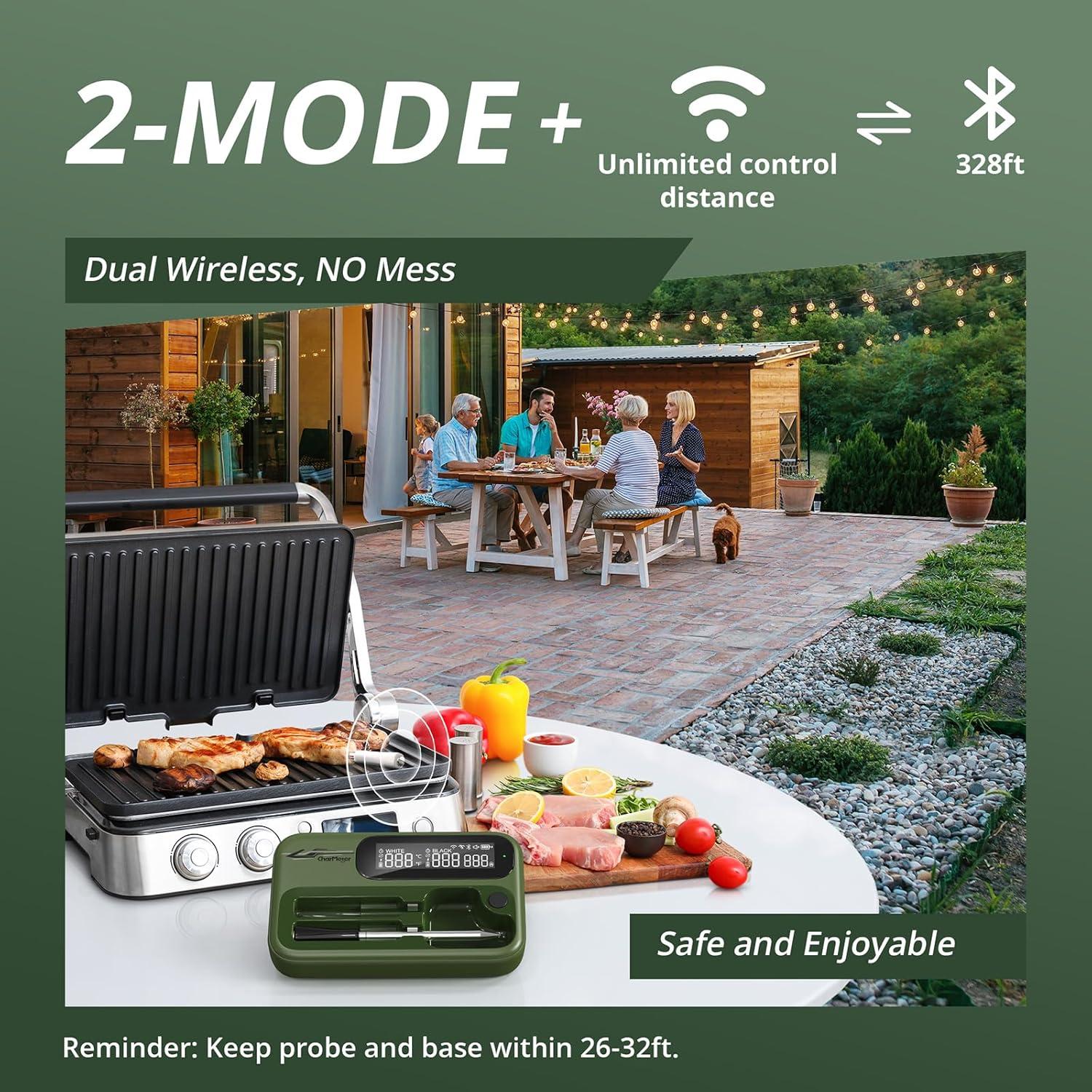 Termómetro de Carne Digital WiFi Bluetooth CharMeter 2 Sondas