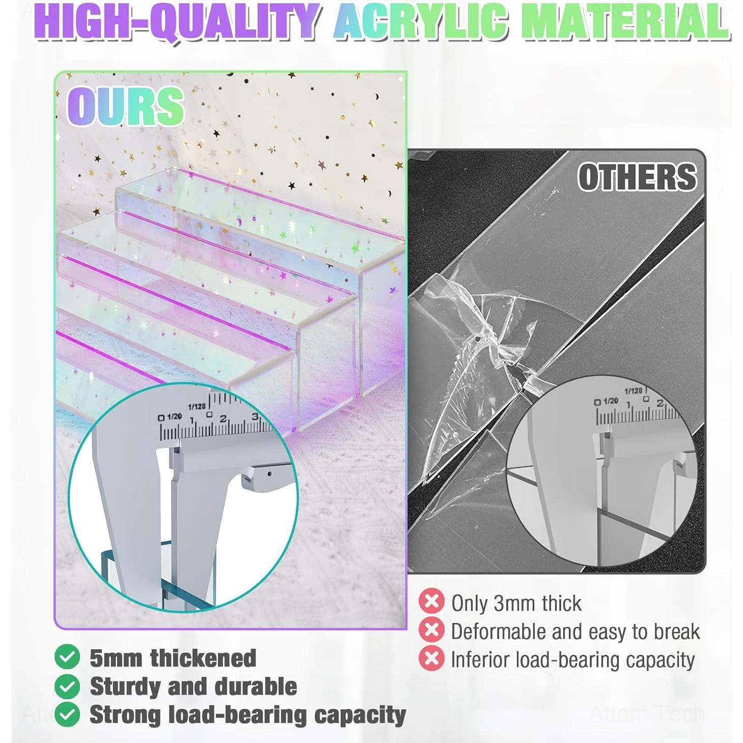 Soporte Acrílico Iridiscente NiHome 4 Niveles 26.4-27.9 cm