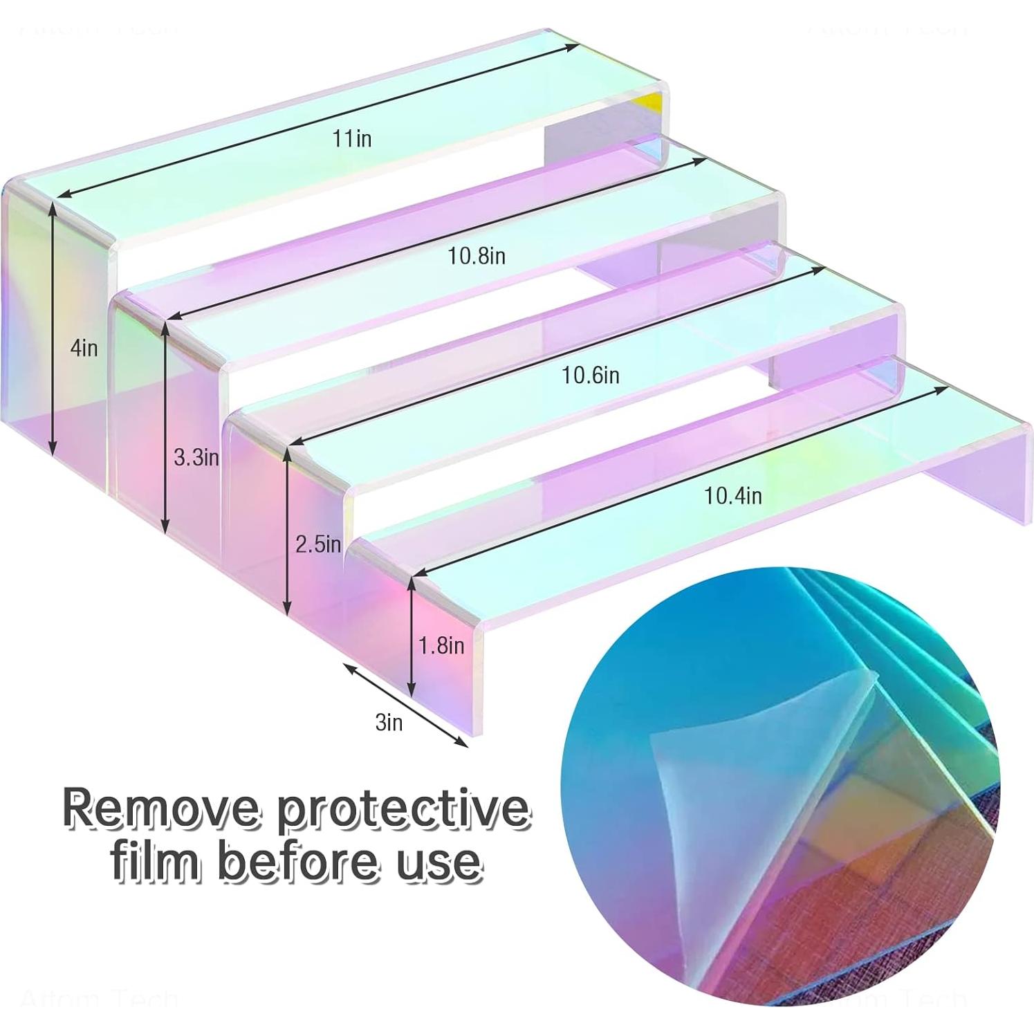 Soporte Acrílico Iridiscente NiHome 4 Niveles 26.4-27.9 cm
