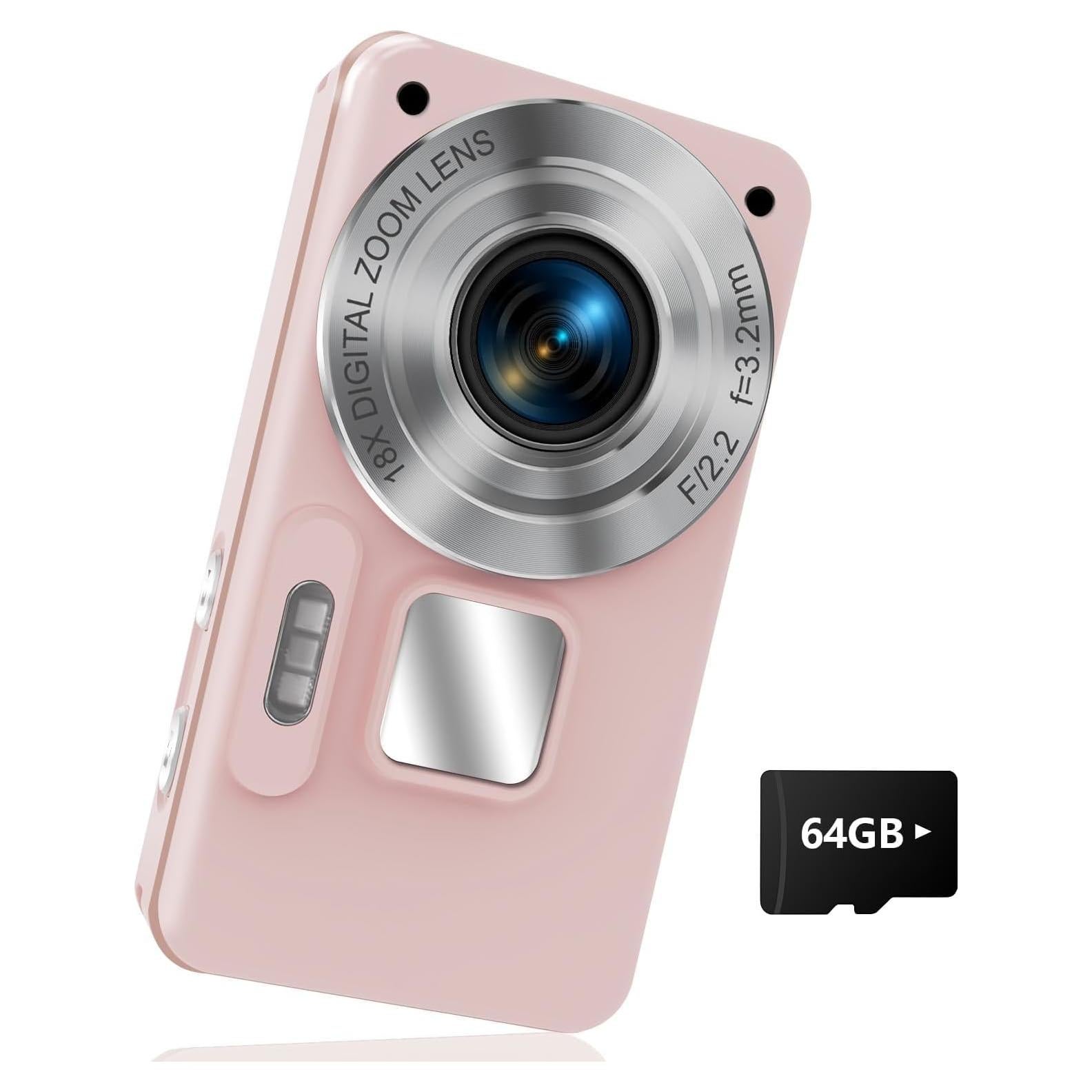 Cámara Digital para Niños GIEDYU KC585-PK 64MP 4K Rosa
